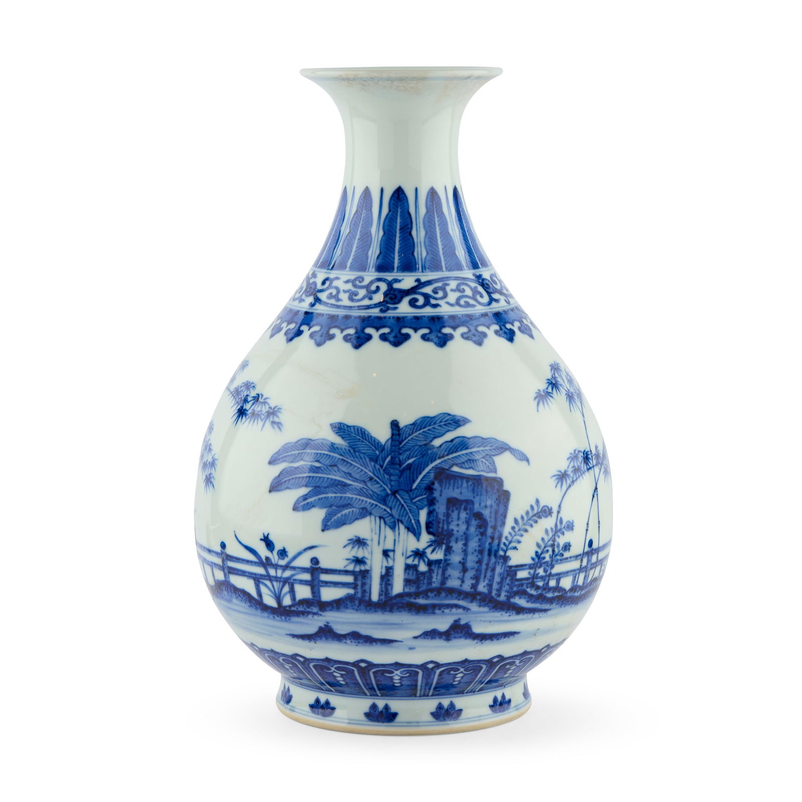 CHINESE BLUE AND WHITE YUHUCHUN VASE (1 of 2)