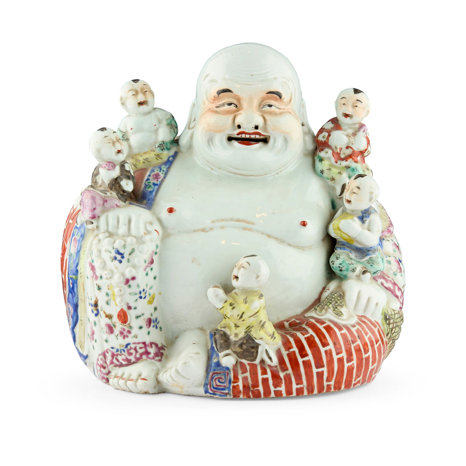 CHINESE FAMILLE ROSE FIGURE OF BUDAI (1 of 2)