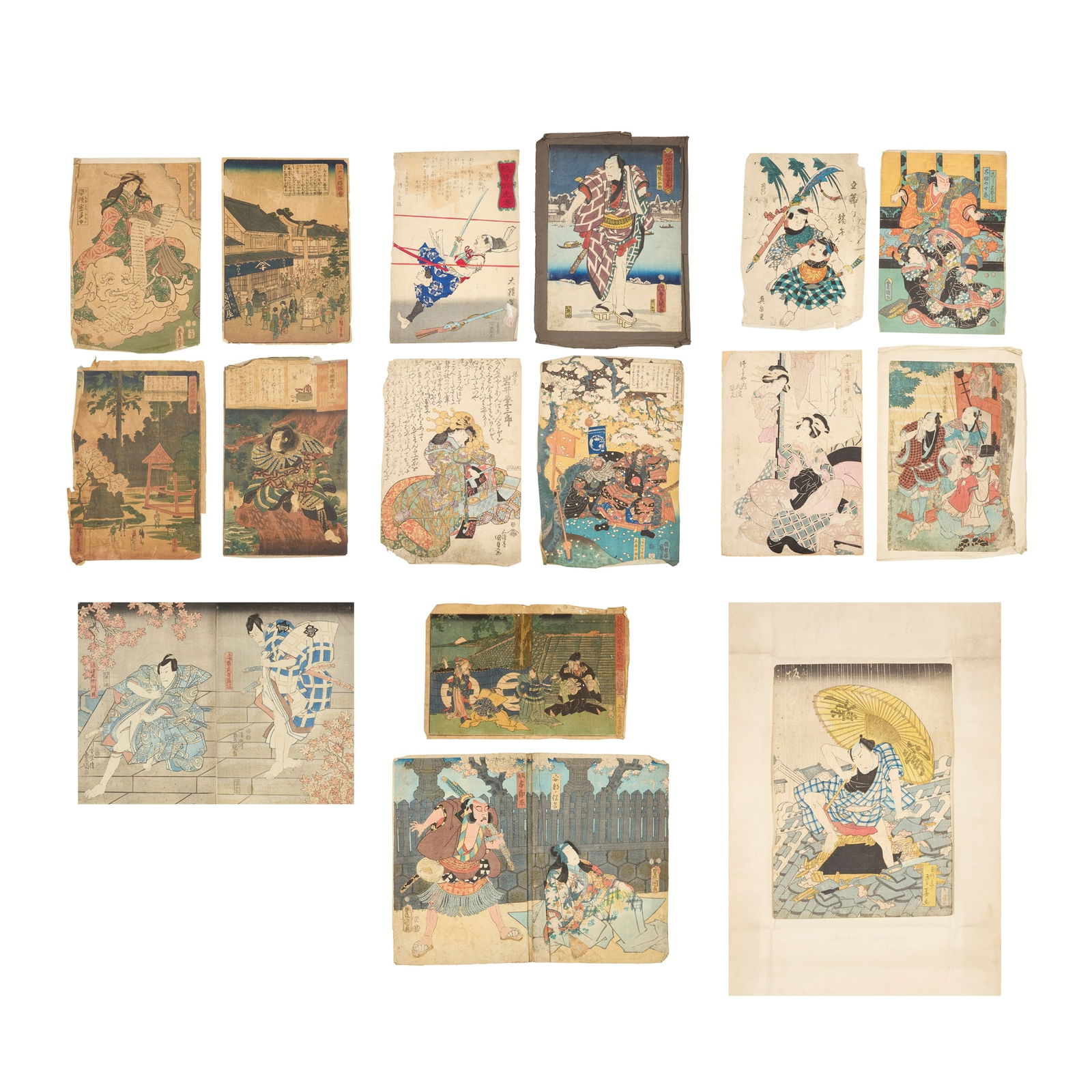 GROUP OF NINETEEN JAPANESE WOODBLOCK PRINTS (1 of 7)