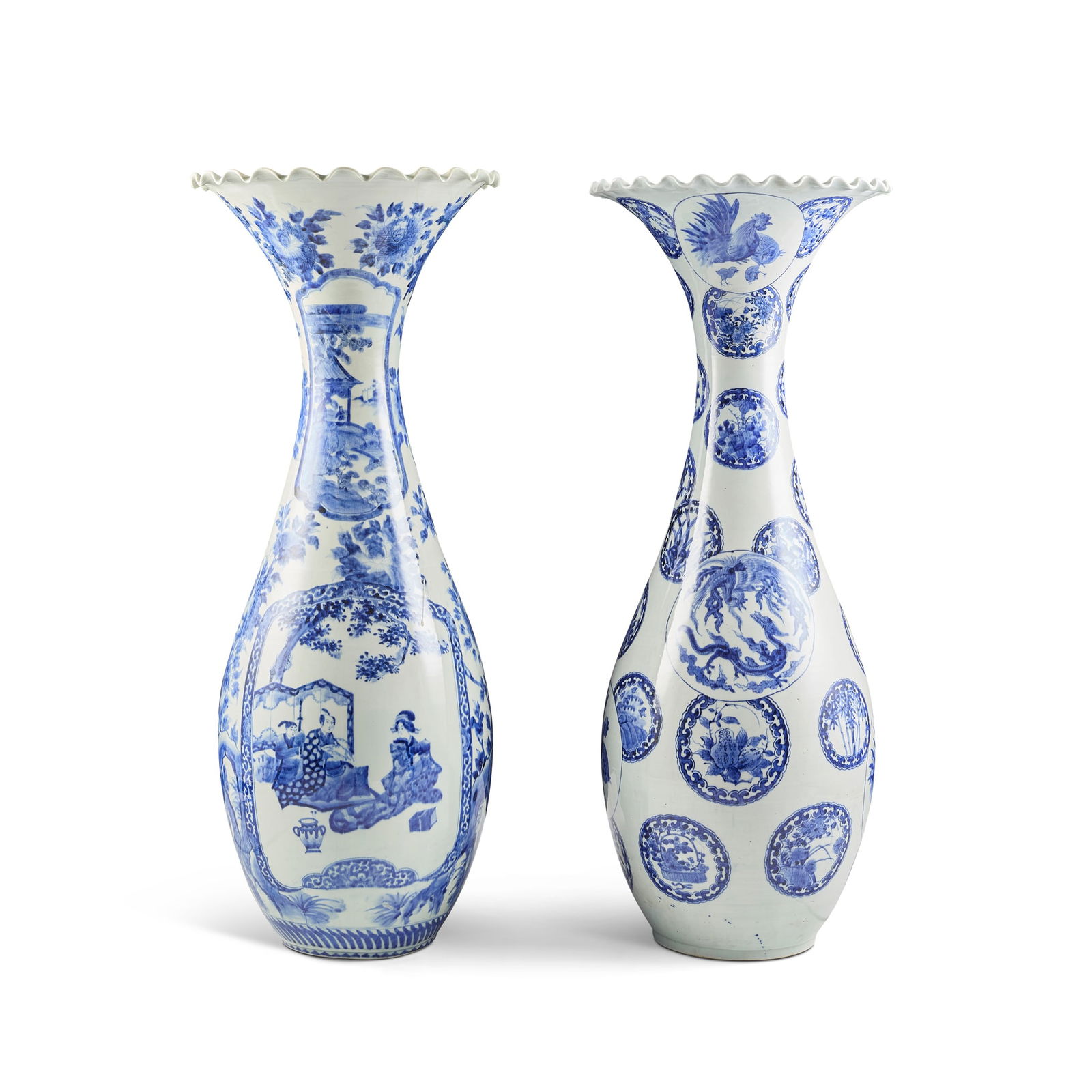 TWO LARGE JAPANESE ARITA FLOOR VASES (1 of 1)