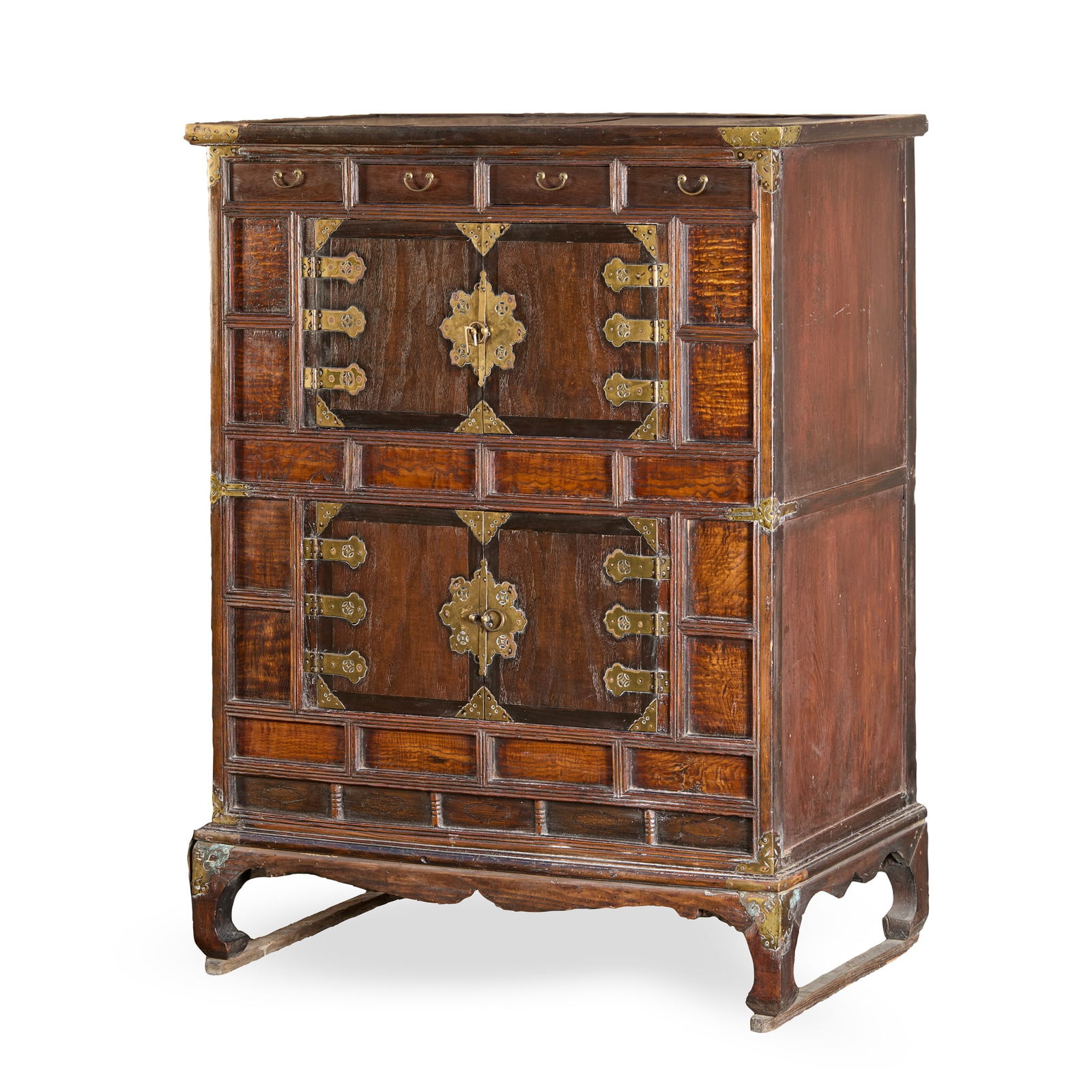 KOREAN BRASS-MOUNTED TWO-TIER CABINET (1 of 2)