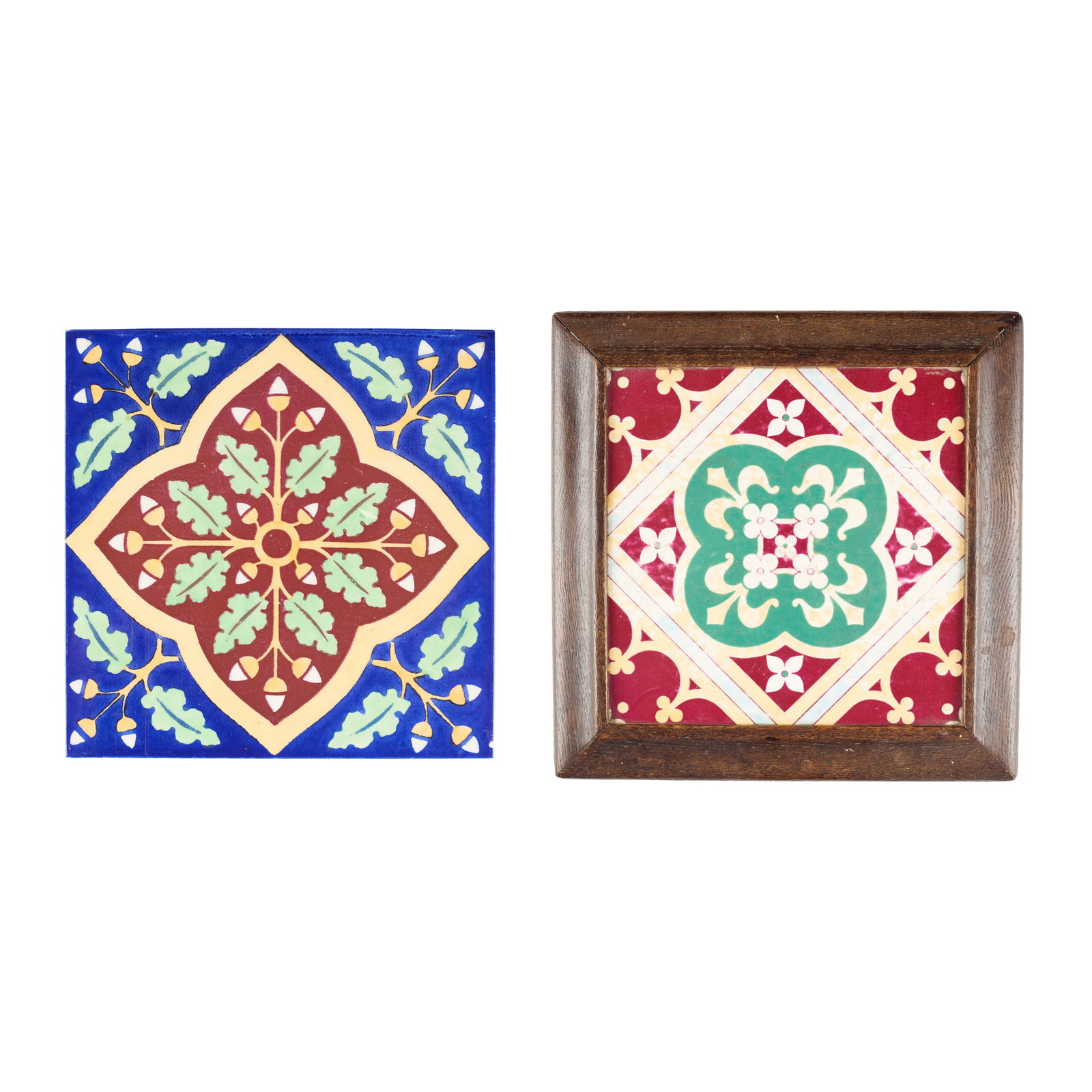 A.W.N. PUGIN (1812-1852) FOR MINTONS: A.W.N. PUGIN (1812-1852) FOR MINTONS TWO GOTHIC REVIVAL TILES, CIRCA 1860 dust pressed clay, impressed maker's marks, comprising; a MINTONS CHINA WORKS SIX-INCH TILE, 15cm square; a MINTON, HOLLINS &