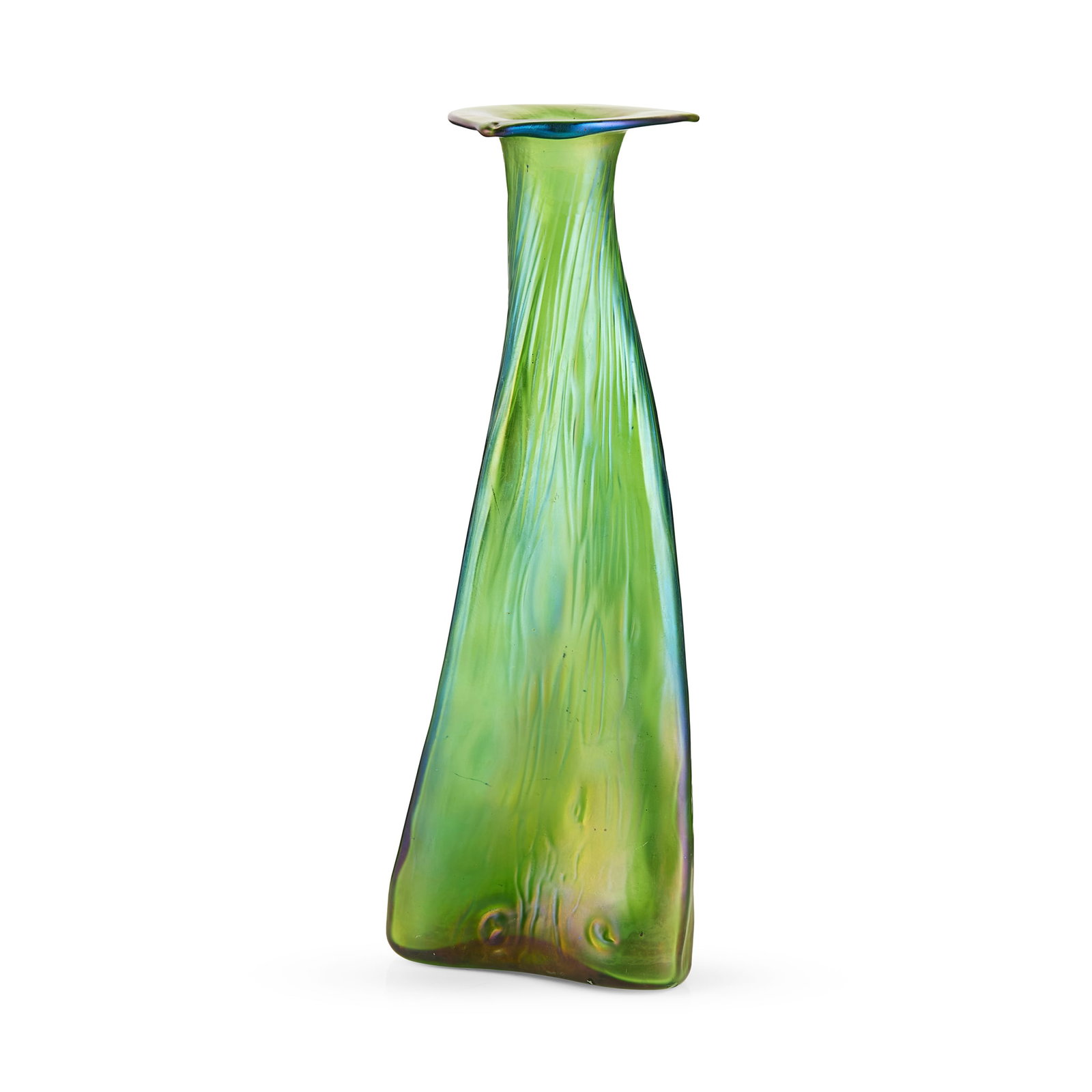 LOETZ, AFTER CHRISTOPHER DRESSER: LOETZ, AFTER CHRISTOPHER DRESSER 'PROPELLER' VASE, CIRCA 1910 iridescent glass 32.5cm high 