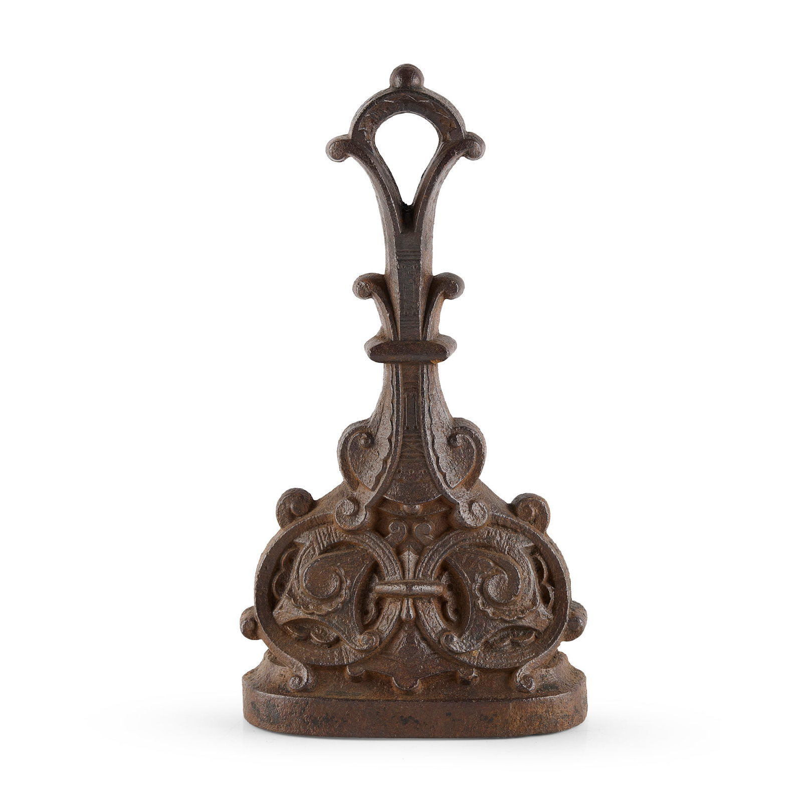 ATTRIBUTED TO CHRISTOPHER DRESSER (1834-1904) FOR KENRICK & CO.: ATTRIBUTED TO CHRISTOPHER DRESSER (1834-1904) FOR KENRICK & CO. AESTHETIC MOVEMENT DOORSTOP, CIRCA 1880 cast iron 32.5cm high