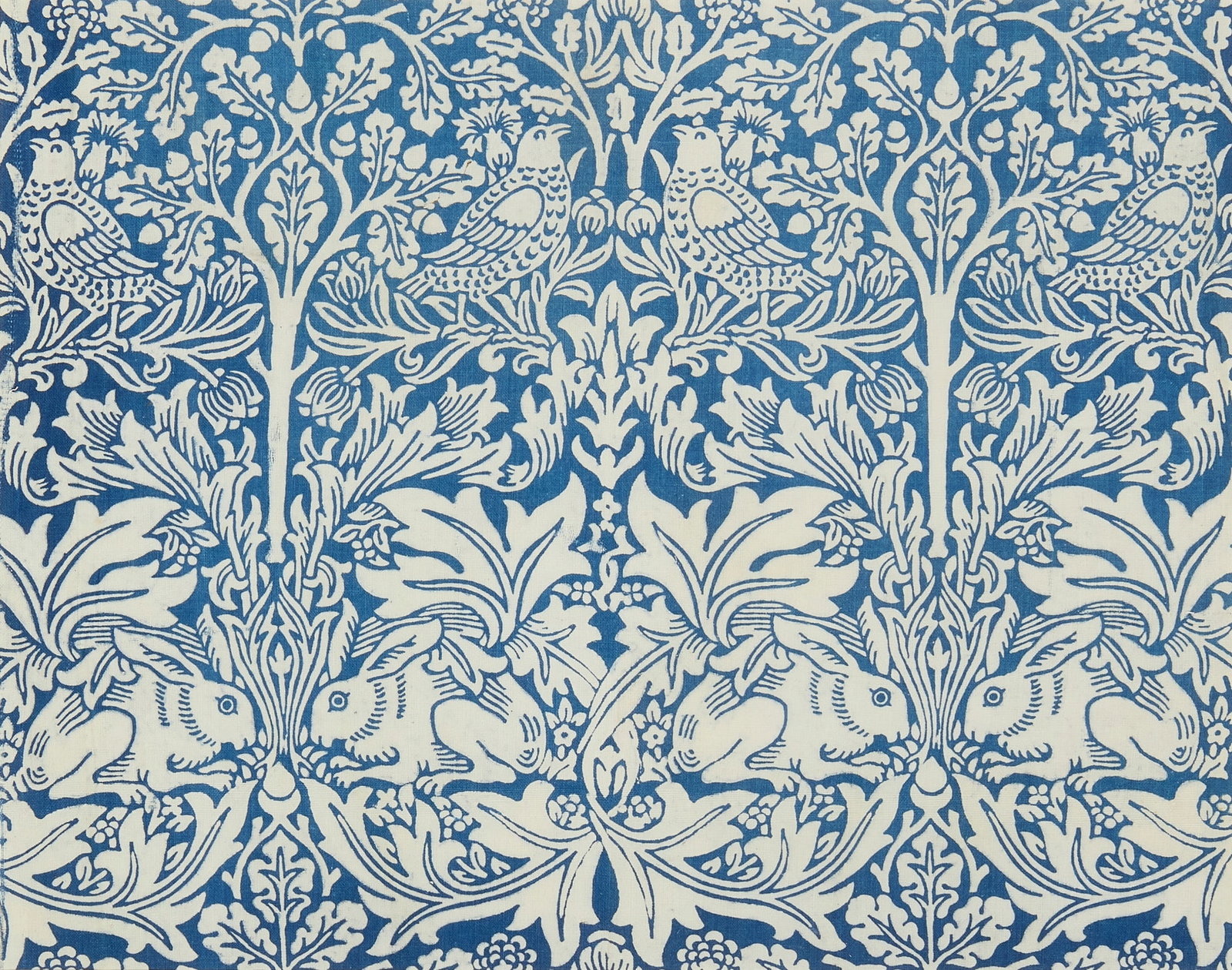 WILLIAM MORRIS (1834-1896) FOR MORRIS & CO.: WILLIAM MORRIS (1834-1896) FOR MORRIS & CO. 'BRER RABBIT' PANEL, CIRCA 1882 printed cotton 33.5cm x 43cm (frame size 50.5cm x 70.5cm) Literature: Parry L. William Morris Textiles, V&A; 2013, p. 229, p