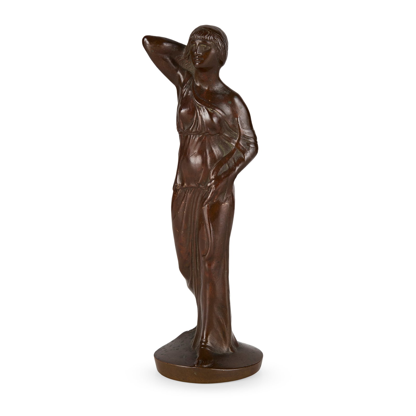 § EDWARD CARTER PRESTON (1885-1965): EDWARD CARTER PRESTON (1885-1965) CABINET FIGURE OF A CLASSICAL MAIDEN bronze, cast to base ECP 13.5cm high