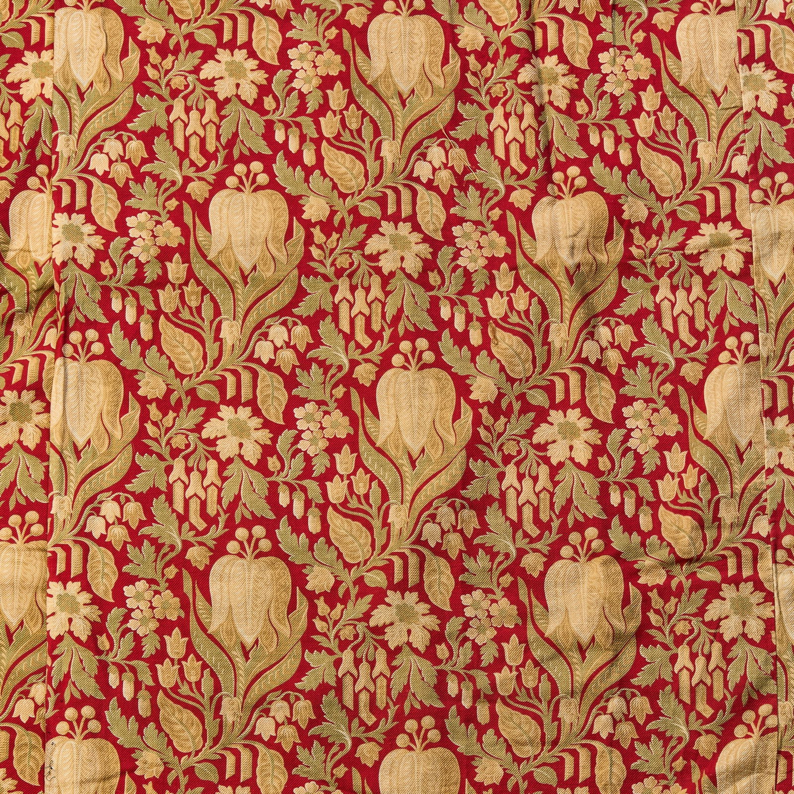 ENGLISH: ENGLISH PAIR OF ARTS & CRAFTS BED HANGINGS printed and woven cotton (2) each approx. 306cm x 354cm wide 