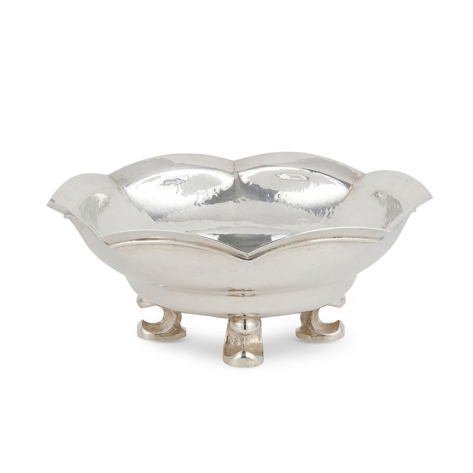 OMAR RAMSDEN (1873-1939): OMAR RAMSDEN (1873-1939) BOWL, 1935 silver, stamped maker's mark OR, inscribed OMAR RAMSDEN ME FECIT, hallmarked London 1935, weight 1325g 24cm diameter Private collection, London