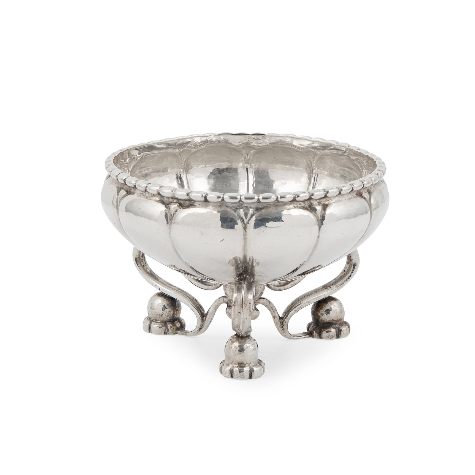 GEORG JENSEN (1866-1935): GEORG JENSEN (1866-1935) SALT CELLAR, MODEL 97, 1920 830 standard silver, stamped maker's mark GEORG JENSEN, GJ 830 S, 97, stamped Dutch import marks for 1920, weight 94g 7cm diameter, 4.9cm high Priv