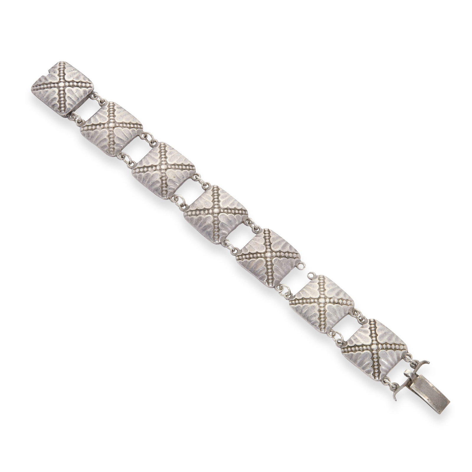 LIBERTY & CO., LONDON: LIBERTY & CO., LONDON BRACELET, CIRCA 1940 silver, stamped LIBERTY/ STERLING 19.5cm long Literature: Arwas, Victor Liberty Style, Parco 1983, p. 78, where a similar bracelet is illustrated, J.34