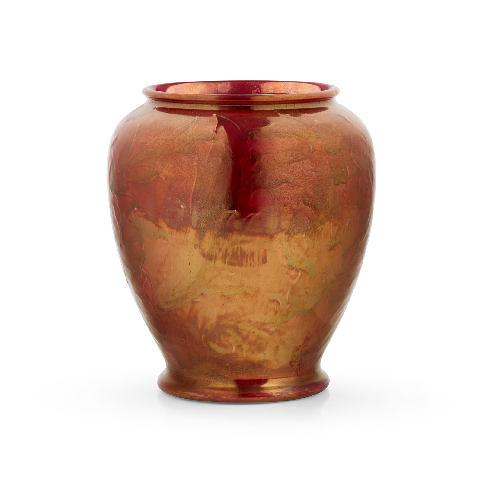 WILLIAM MOORCROFT (1872-1945) FOR MOORCROFT POTTERY: WILLIAM MOORCROFT (1872-1945) FOR MOORCROFT POTTERY FLAMBÉ 'PERSIAN' VASE, CIRCA 1916 lustre-glazed earthenware, impressed maker's mark, 348 15.5cm high