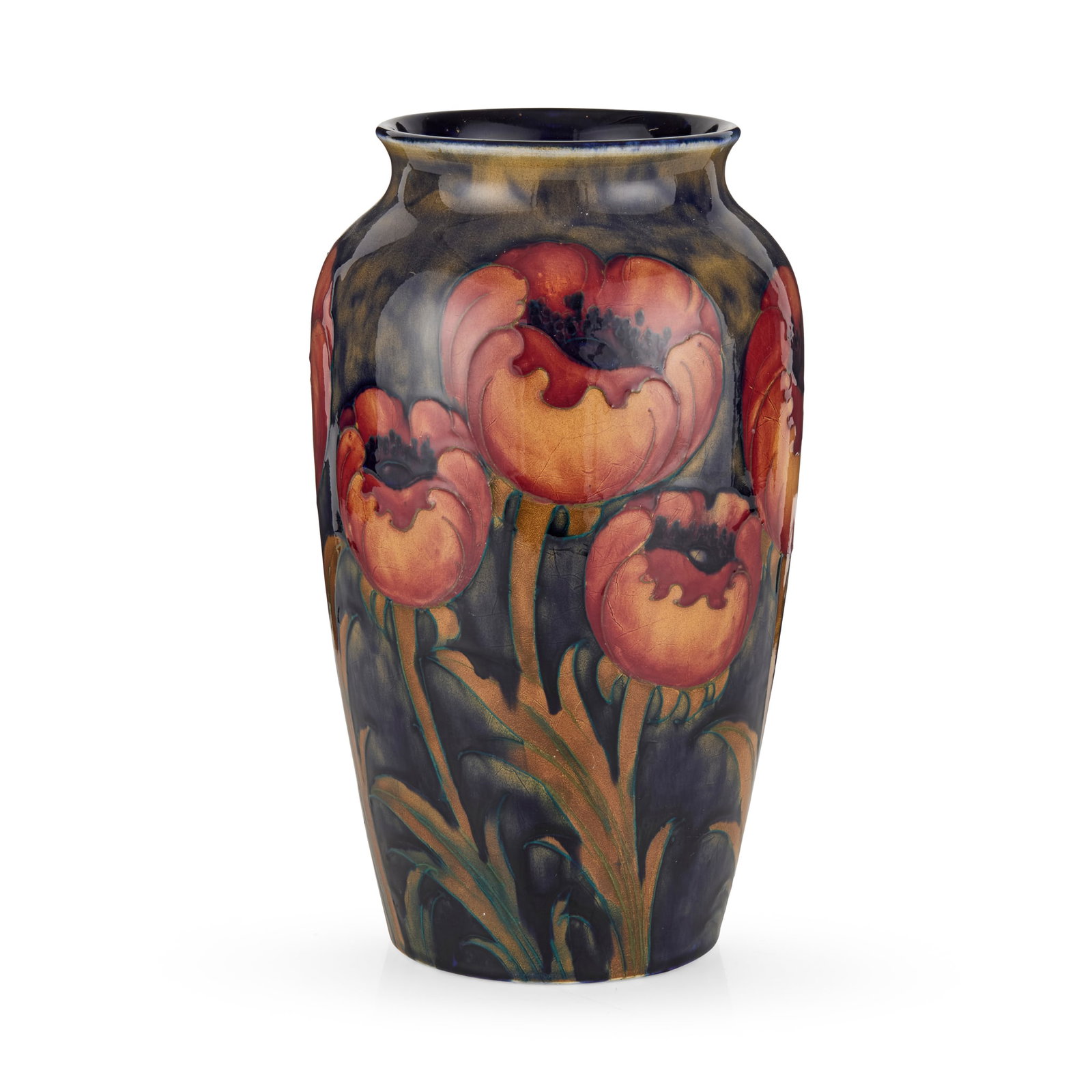 WILLIAM MOORCROFT (1872-1945) FOR MOORCROFT POTTERY: WILLIAM MOORCROFT (1872-1945) FOR MOORCROFT POTTERY 'BIG POPPY' VASE, CIRCA 1925 glazed earthenware, signed W MOORCROFT, impressed maker's marks 26cm high