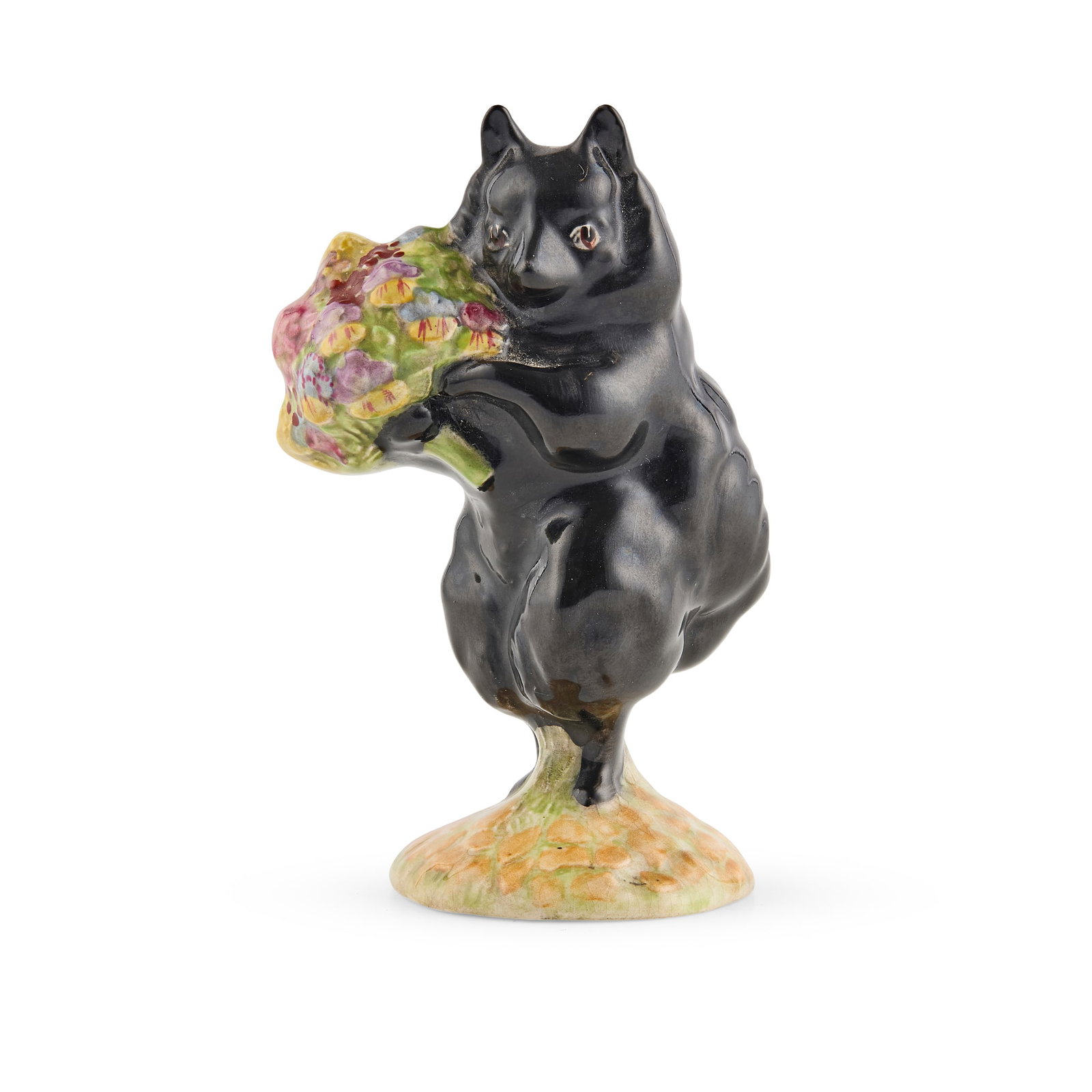 GRAHAM ORWELL FOR BESWICK POTTERY: GRAHAM ORWELL FOR BESWICK POTTERY RARE 'DUCHESS (WITH FLOWERS)', BEATRIX POTTER FIGURINE, 1955-1967 glazed porcelain, gilt backstamps 9.5cm high 