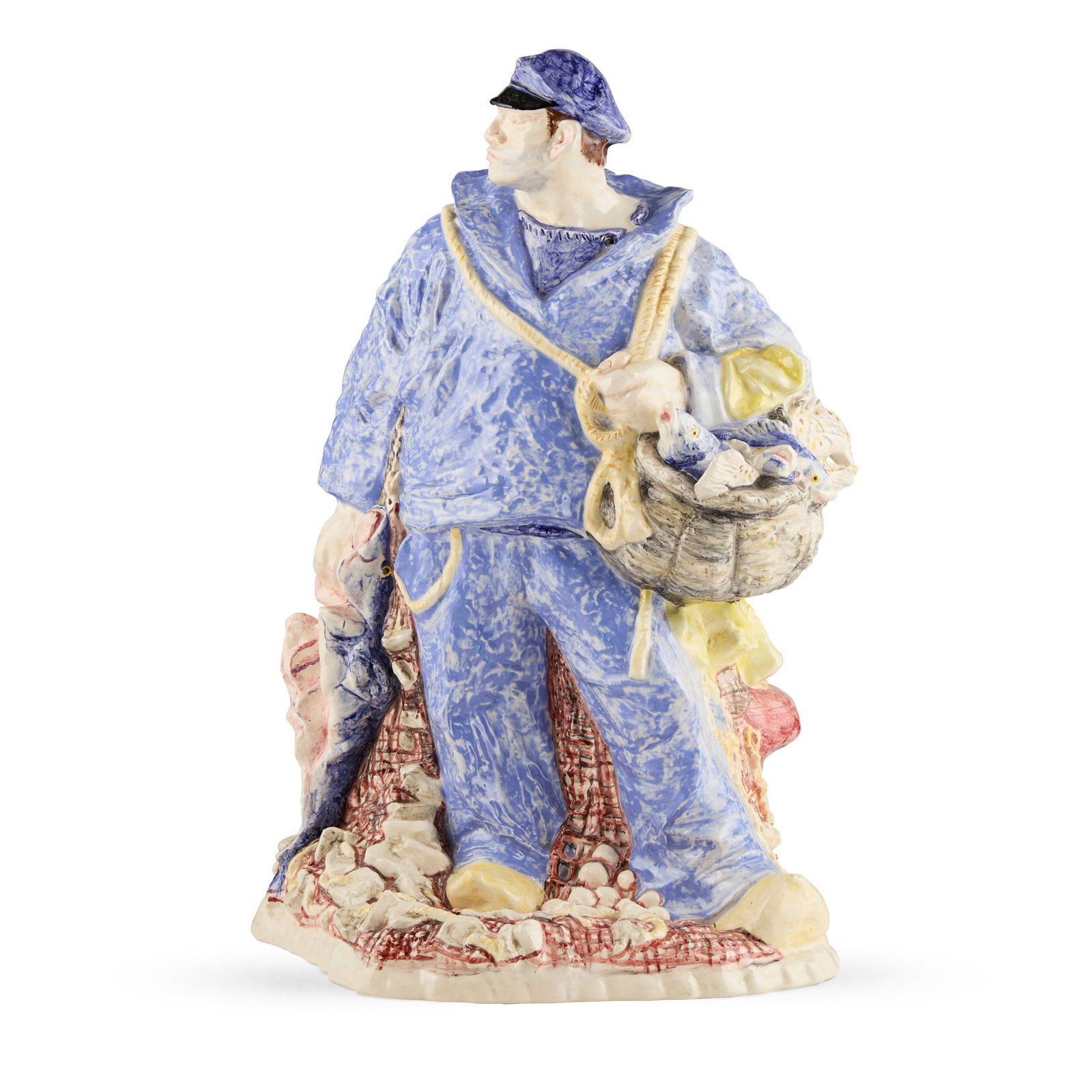 § ALEXANDER GOUDIE (1933-2004) FOR LA MUSÉE DE LA FAÏENCE, QUIMPER: ALEXANDER GOUDIE (1933-2004) FOR LA MUSÉE DE LA FAÏENCE, QUIMPER 'LE MARIN', 1996 glazed ceramic, painted artist's monogram, limited edition 24/100, inscribed on the underside GOUDIE/ POUR L