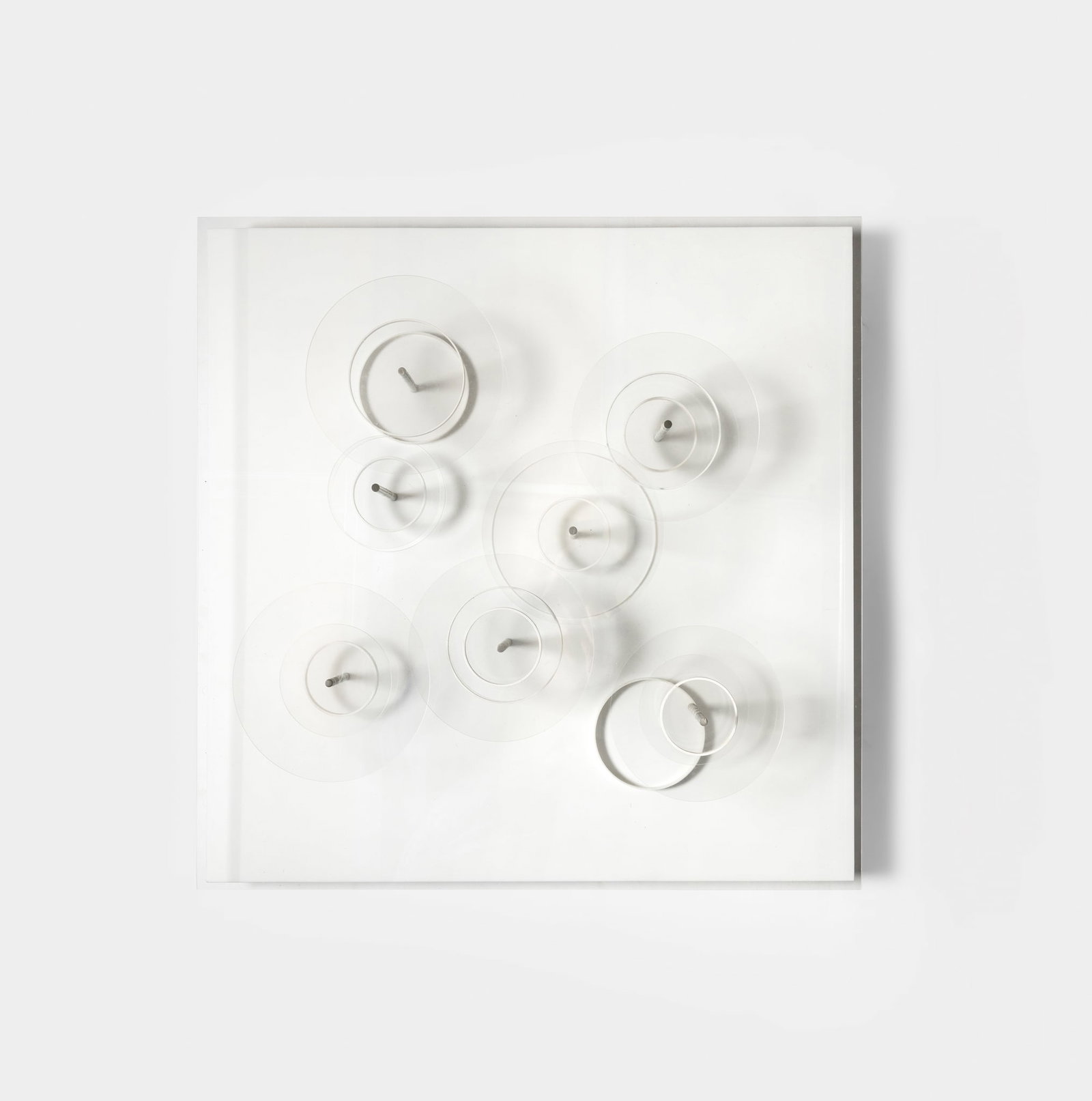 § TERRY POPE (BRITISH 1941-): TERRY POPE (BRITISH 1941-) SPACE RING CONSTRUCTION, 1979 signed, titled and dated (to reverse), also signed, titled and dated on Artist’s hand-written label (to reverse), Perspex and steel const