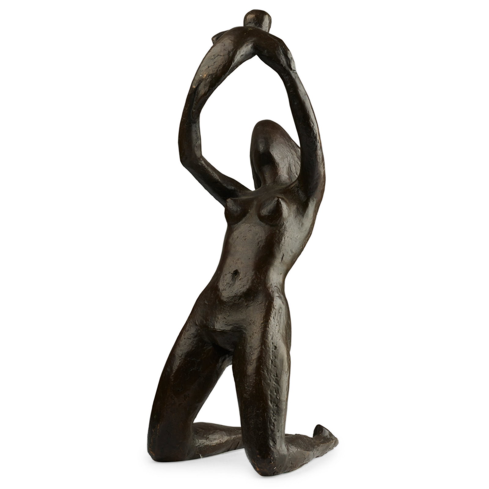 § LAURENCE BRODERICK (BRITISH 1935-2024): LAURENCE BRODERICK (BRITISH 1935-2024) MOTHER & CHILD II signed and inscribed A/P, and with Morris Singer Foundry mark, bronze 48cm high, 22cm wide (18 7/8in high, 8 5/8in wide) Estate of the Artist.