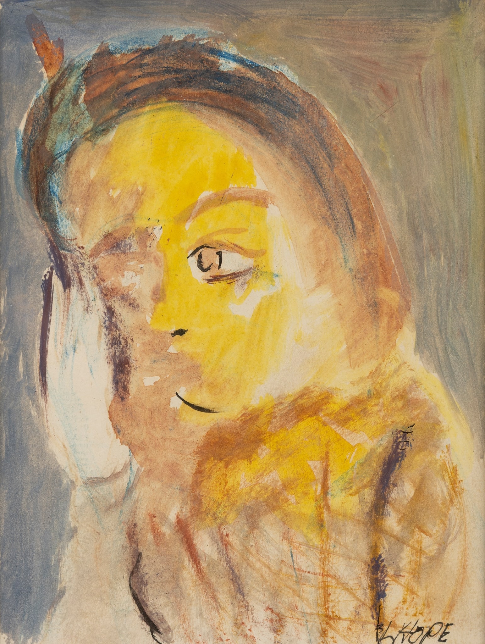 § LAURENCE HOPE (AUSTRALIAN 1927-2016): LAURENCE HOPE (AUSTRALIAN 1927-2016) PORTRAIT OF A GIRL / MAN ASLEEP the former signed in ink (lower right), each watercolour and ink on paper 20cm x 15cm (7 7/8in x 5 7/8in) and 20cm x 15.8cm (7 7/8i