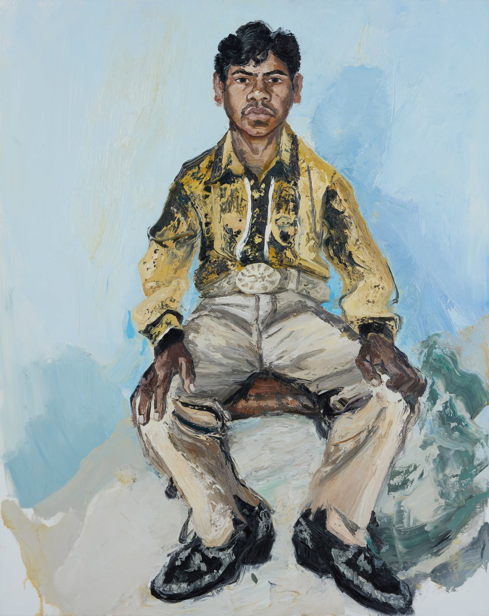 JOHN SONSINI (AMERICAN 1950-): JOHN SONSINI (AMERICAN 1950-) ABEL VÁZQUEZ, 2003 signed, titled and dated Jan 2003 in pencil (to reverse), oil on canvas 152cm x 122cm (60in x 48in) Y2K! Selected Works from an Important Pr