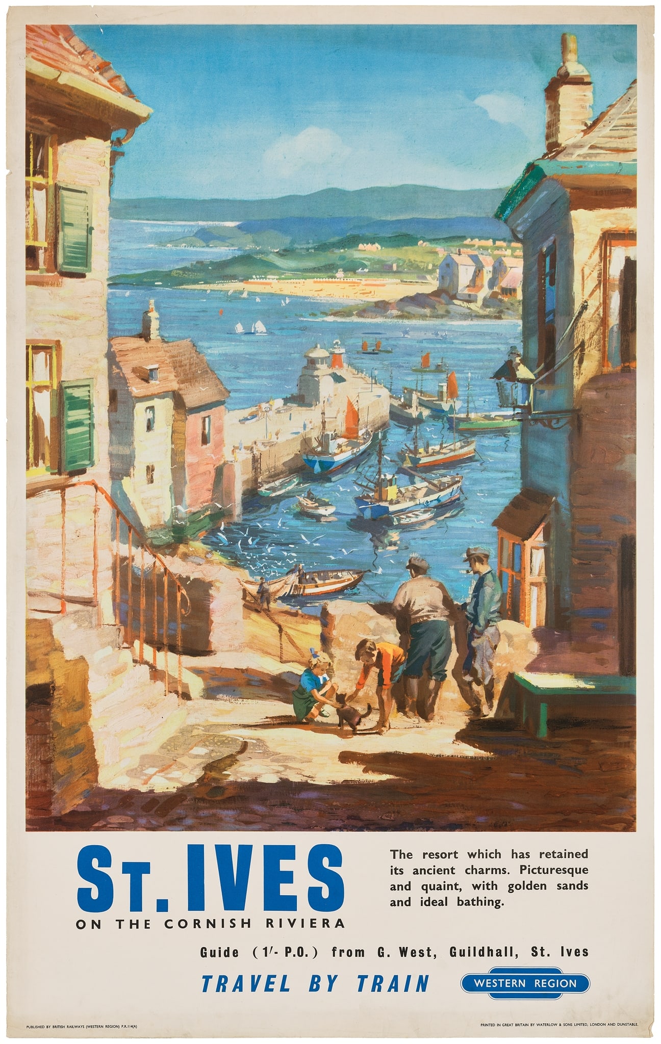 JOHN POWER: JOHN POWER ST. IVES offset lithographic poster, c.1950, condition A-; not backed 40 x 25in. (102 x 64cm.)