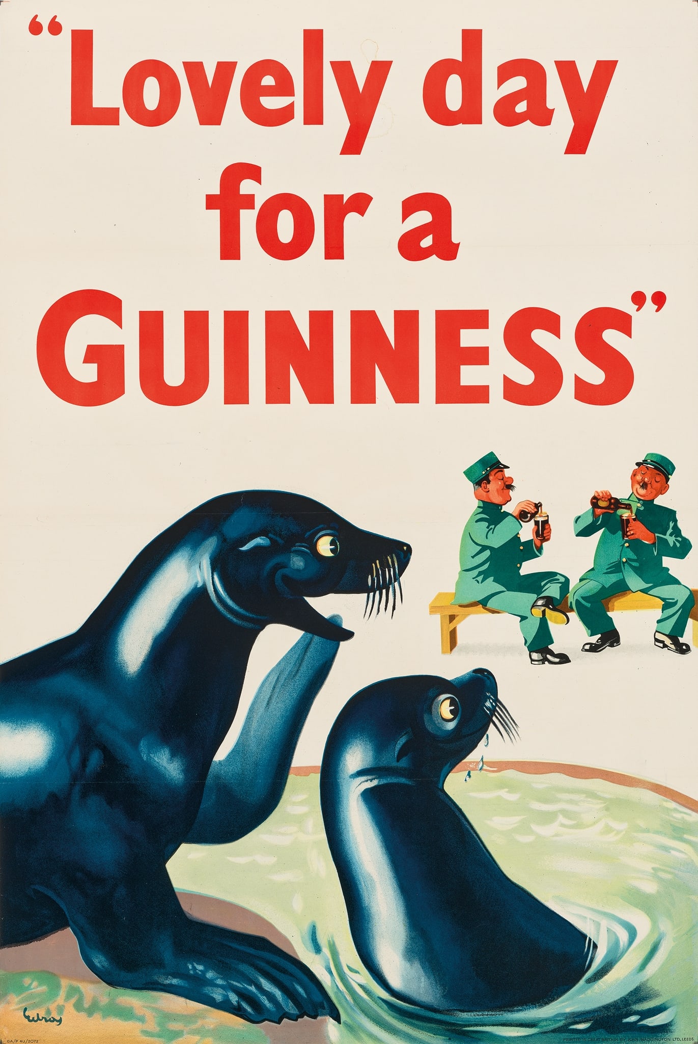 JOHN GILROY (1898–1985): JOHN GILROY (1898–1985) LOVELY DAY FOR A GUINNESS lithographic poster, c.1930, condition A-; backed on linen 61 x 40in. (155 x 102cm.)