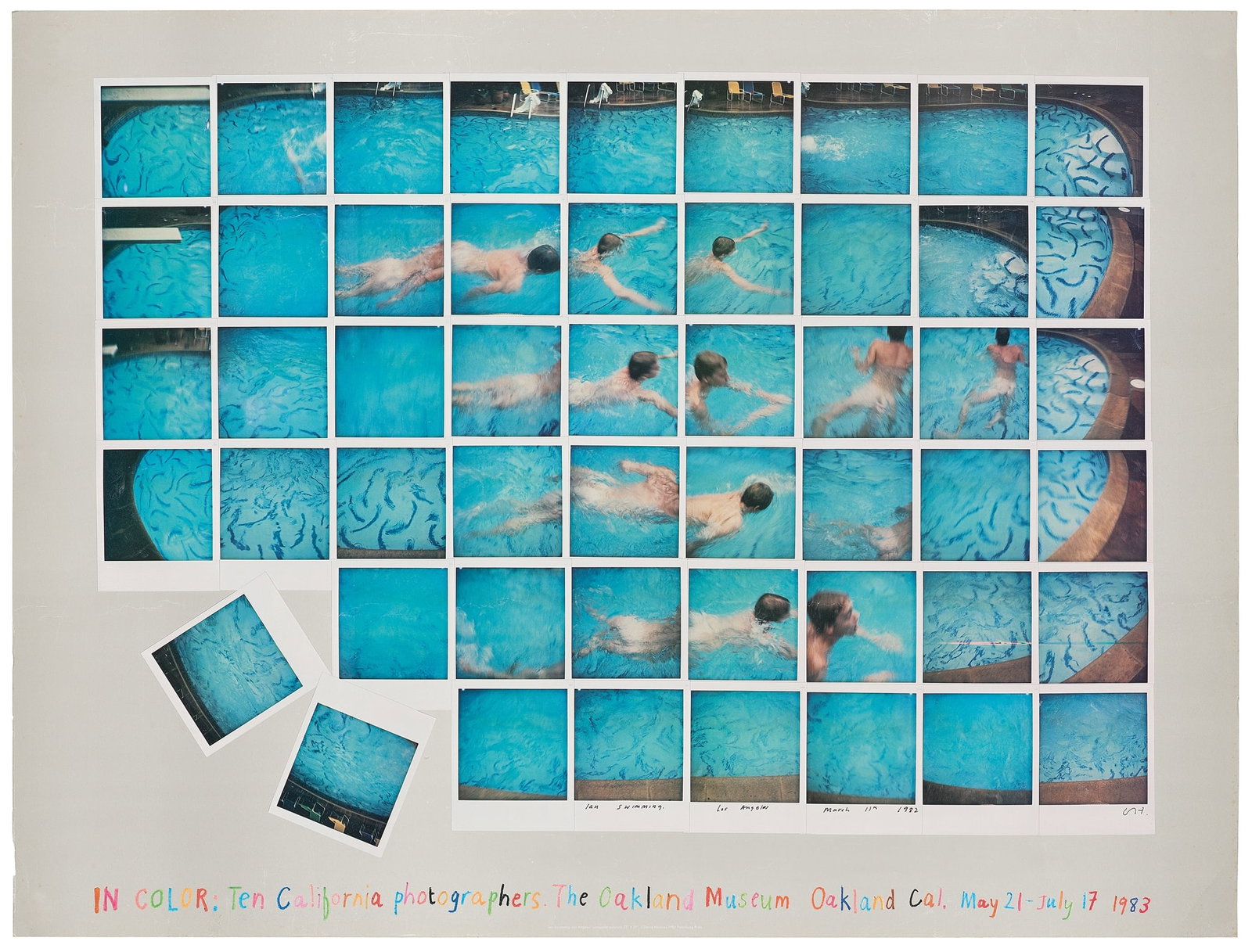 AFTER DAVID HOCKNEY (B.1937): AFTER DAVID HOCKNEY (B.1937) IN COLOR: TEN CALIFORNIA PHOTOGRAPHERS offset lithographic poster, 1983, condition A-; not backed, framed 44.5 x 33.5 in (113 x 85 cm.)