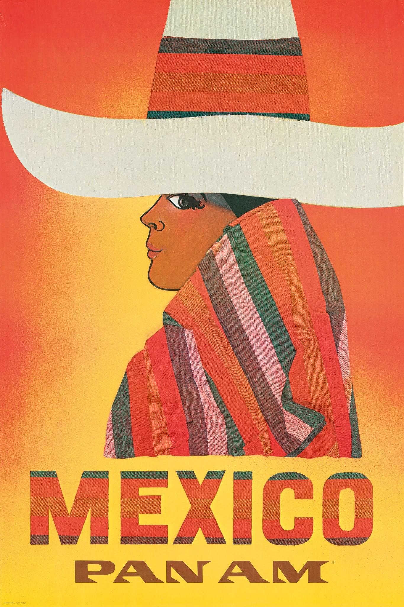 ANONYMOUS: ANONYMOUS MEXICO, PAN AM offset lithographic poster, condition A-; not backed