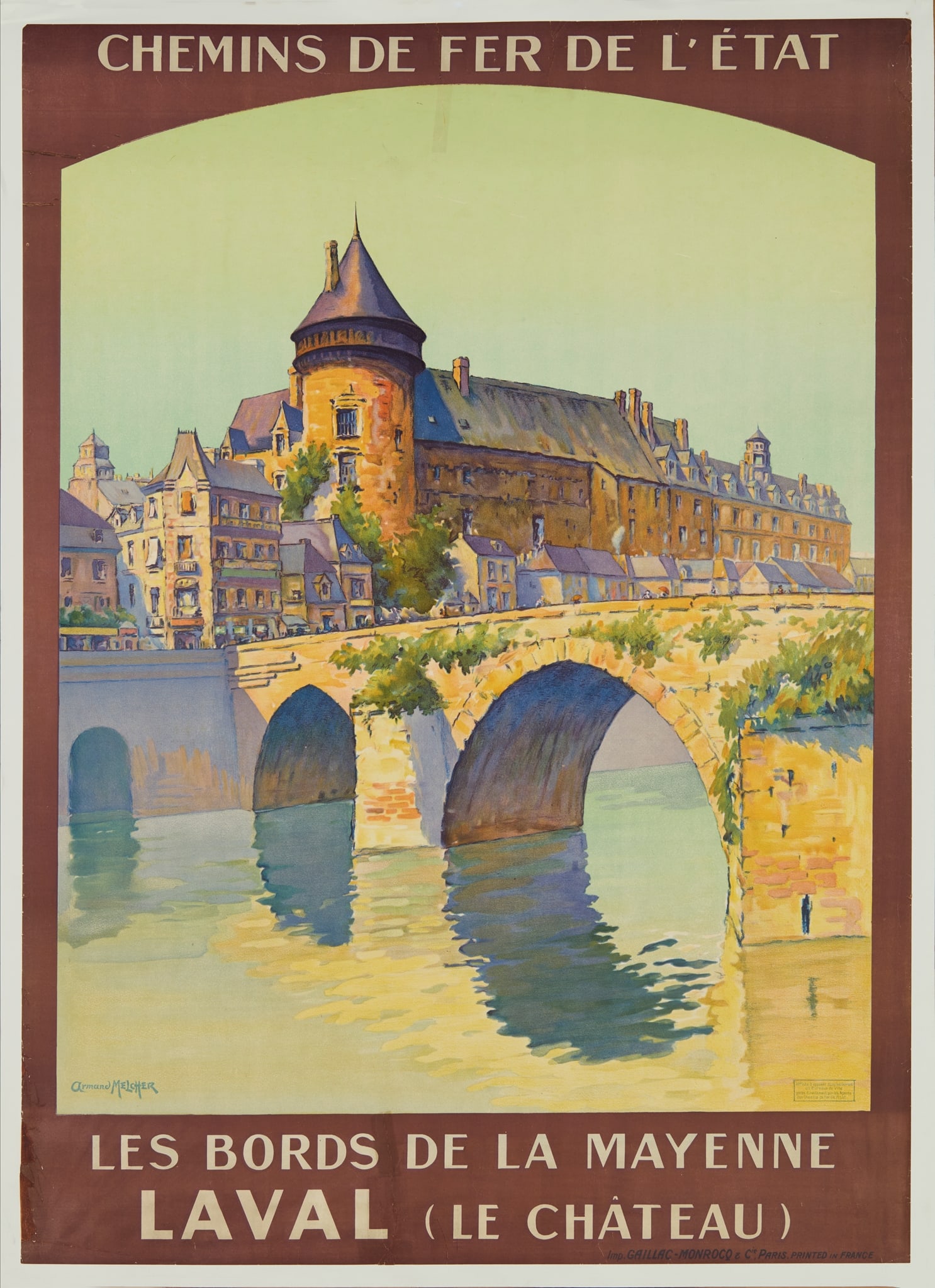 ARMAND MELSHER: ARMAND MELSHER LAVAL lithographic poster, c.1922, condition B+; backed on paper 41 x 30in. (104 x 76cm.)