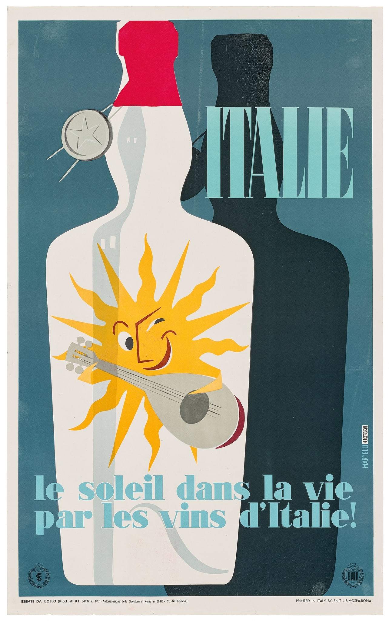 ALESSANDRO MARTELLI (1911-2001): ALESSANDRO MARTELLI (1911-2001) ITALIE offset lithographic poster, 1947, condition A-; not backed 39.5 x 24.5in. (100 x 65cm.)