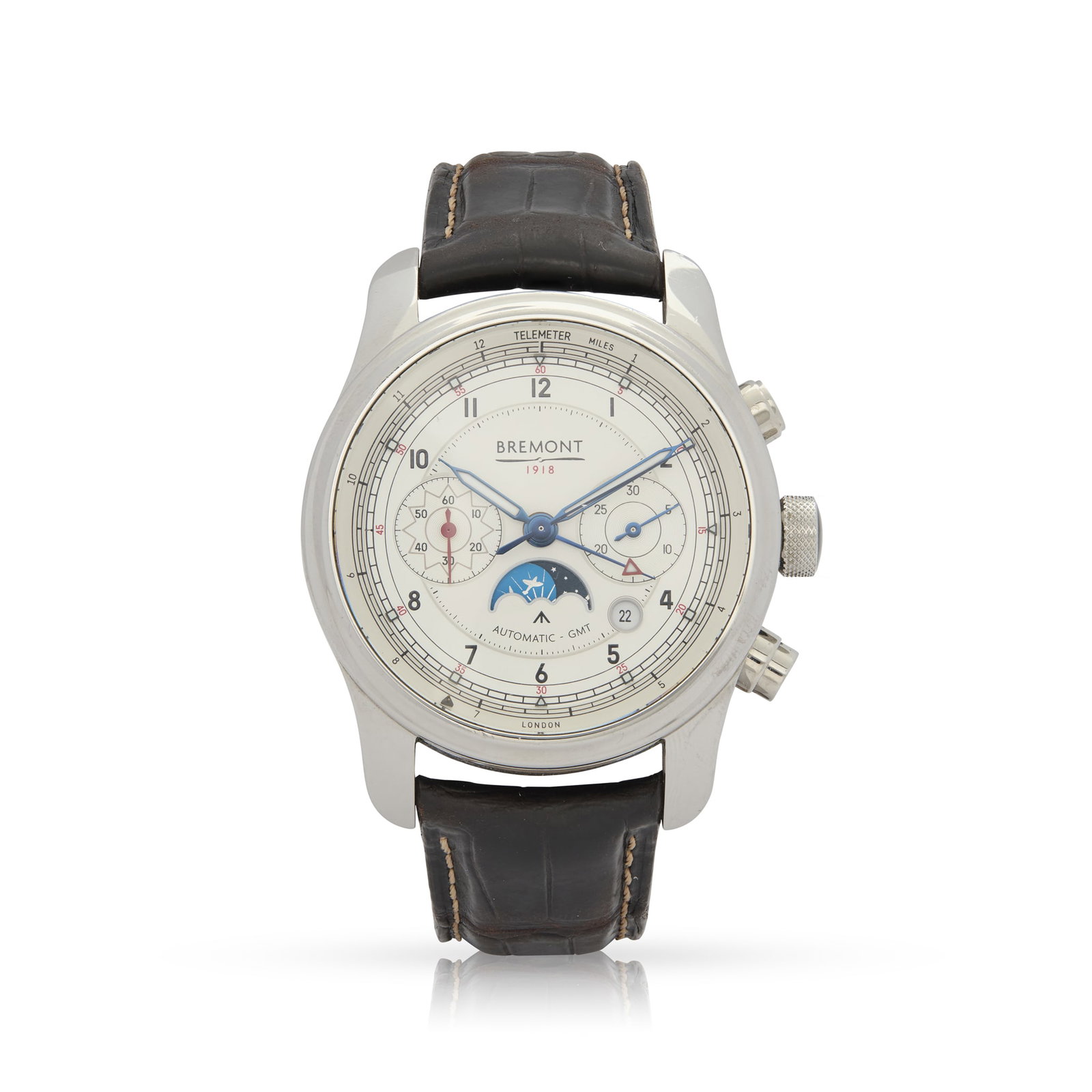 Y Bremont, London. A stainless steel limited-edition automatic dual time-zone chronograph wristwatch (1 of 2)