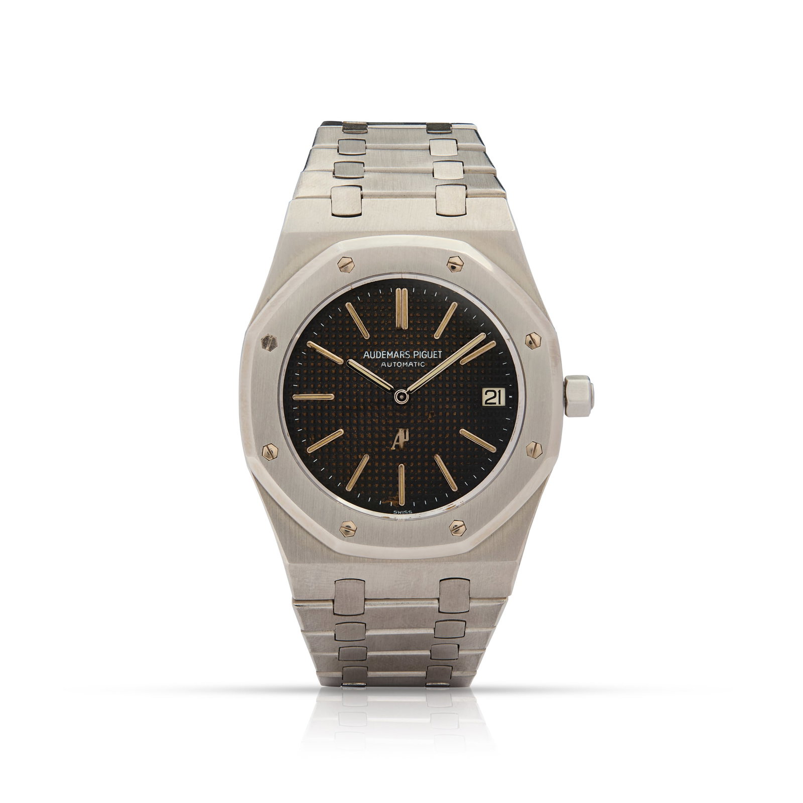 Audemars Piguet. A very fine and rare stainless steel automatic bracelet watch with date (1 of 2)