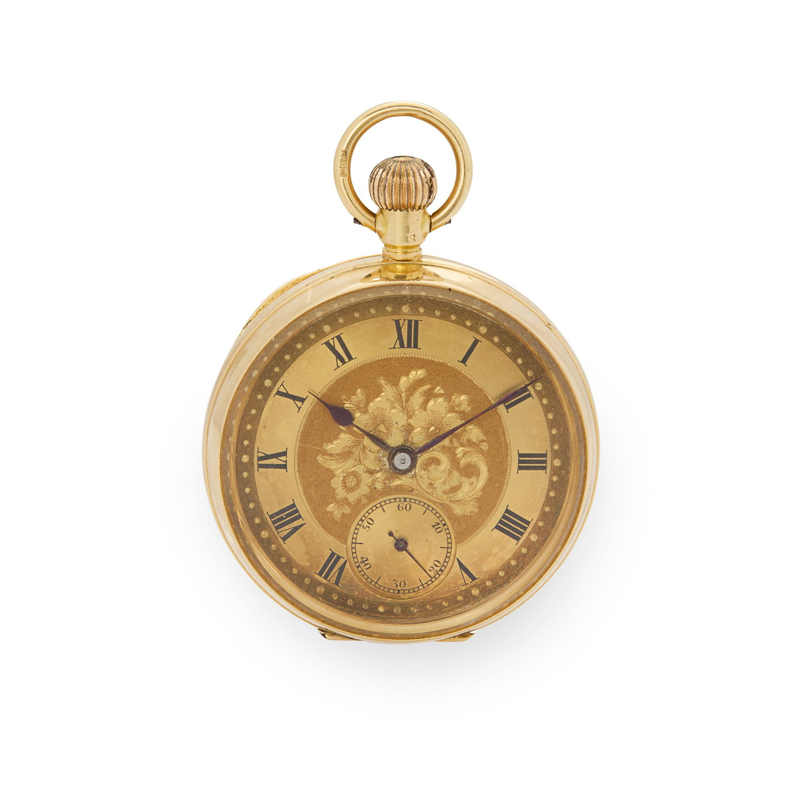 Clairmont. An 18k gold open face keyless winding fob watch (1 of 1)