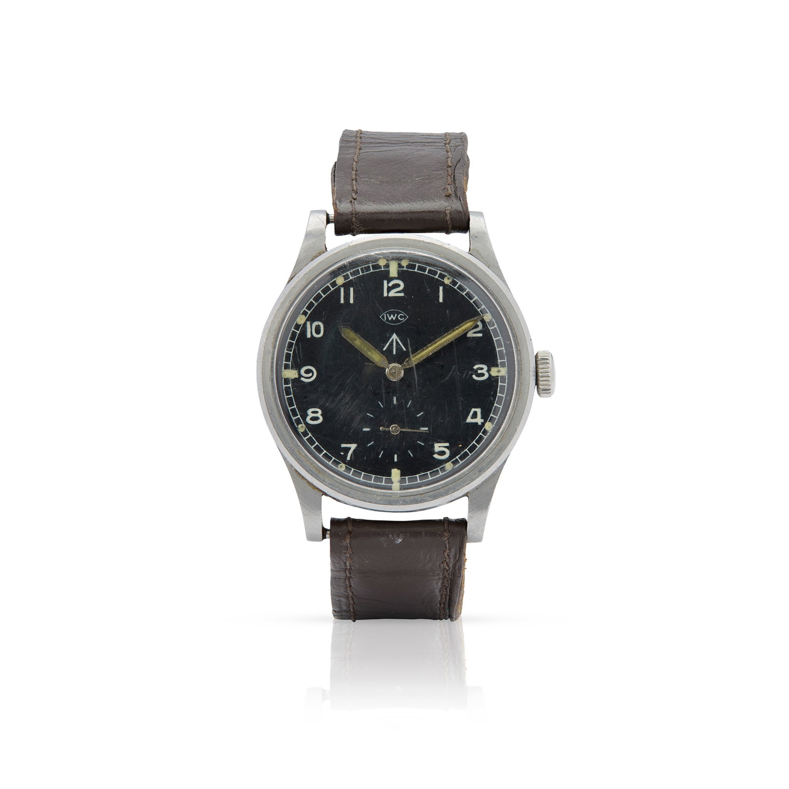 IWC. A stainless steel British military issued mechanical wristwatch (1 of 1)