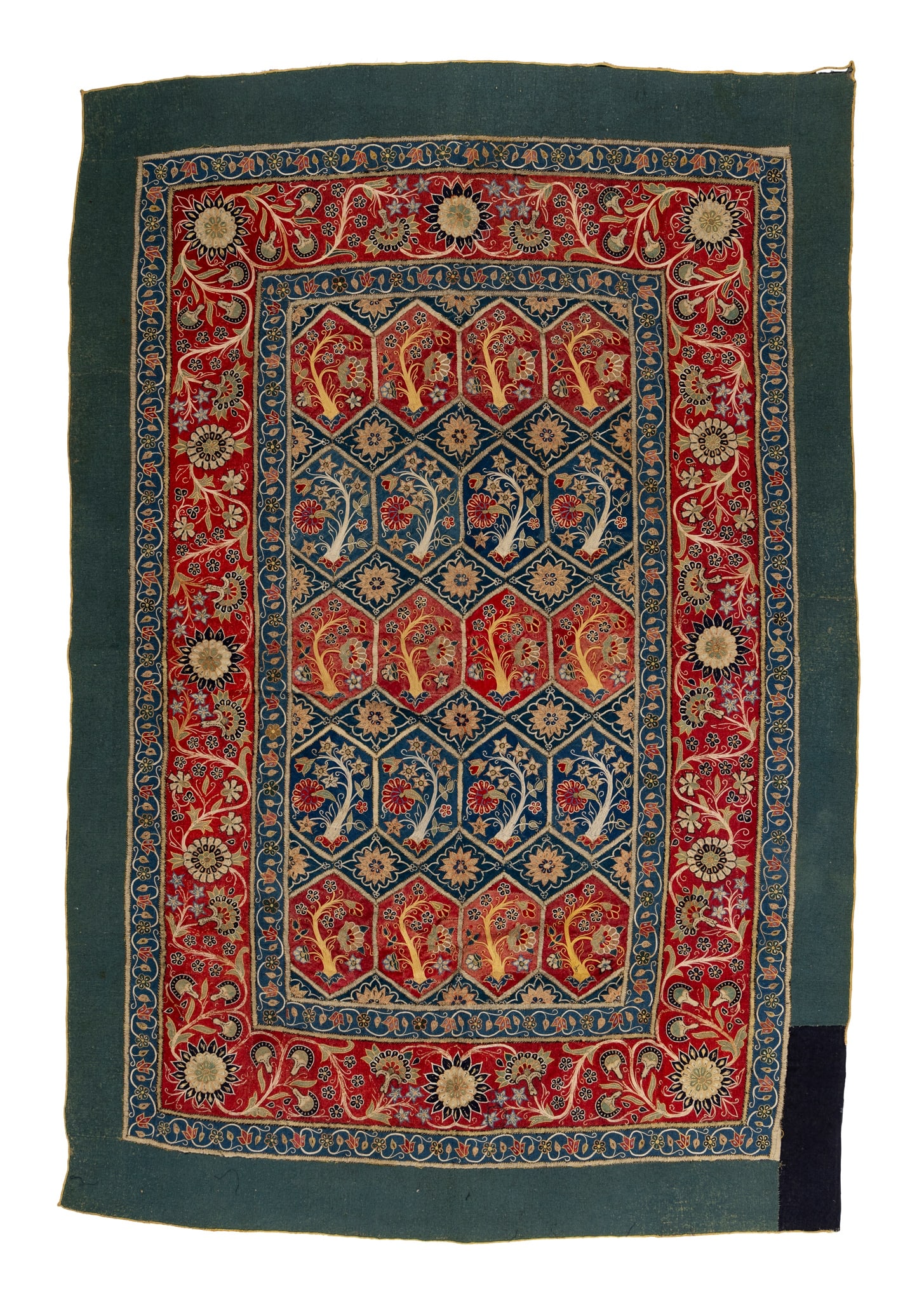 A QAJAR RESHT EMBROIDERED APPLIQUÉ WOOL PANEL (1 of 3)