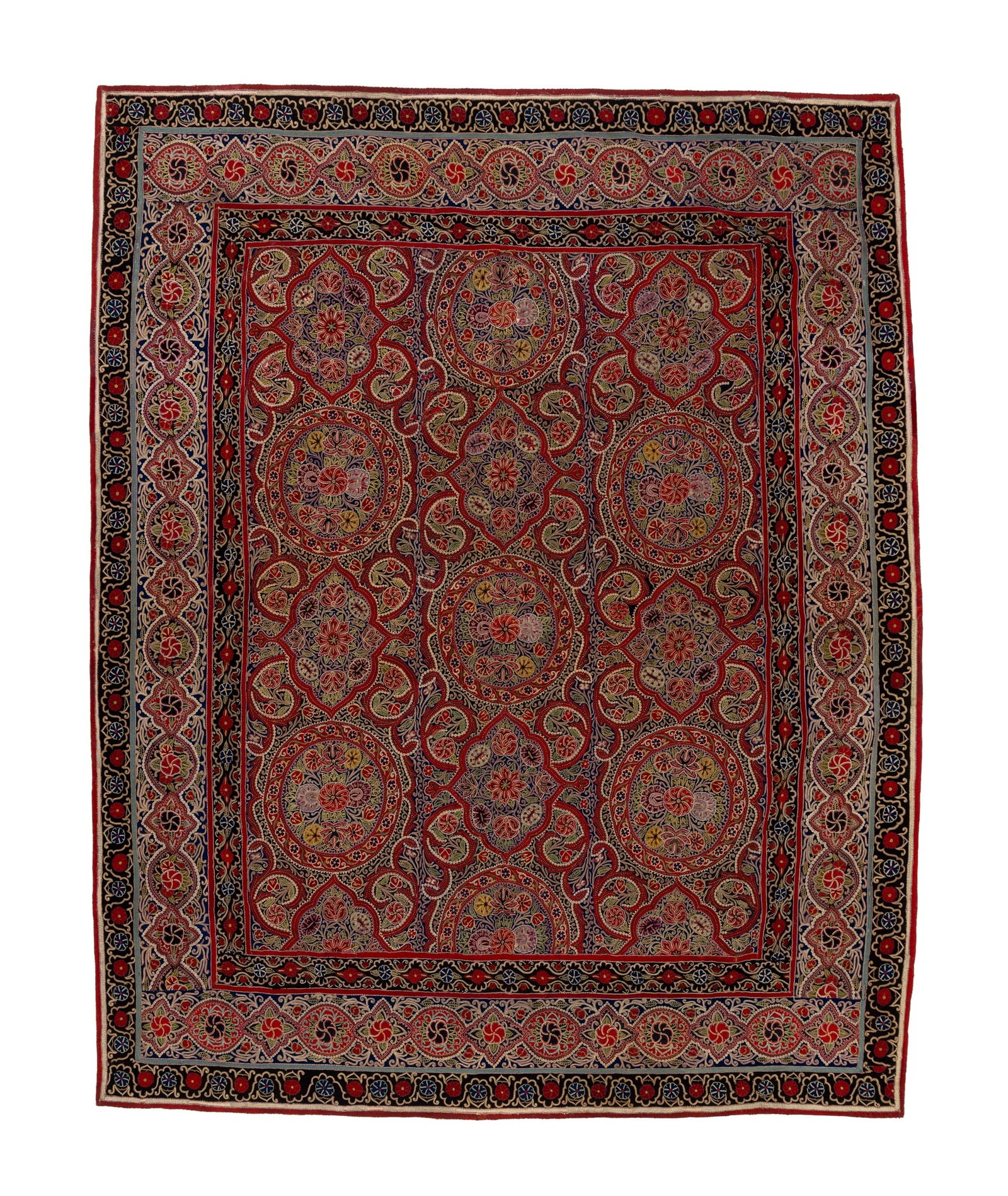 A QAJAR RESHT EMBROIDERED APPLIQUÉ WOOL PANEL (1 of 2)