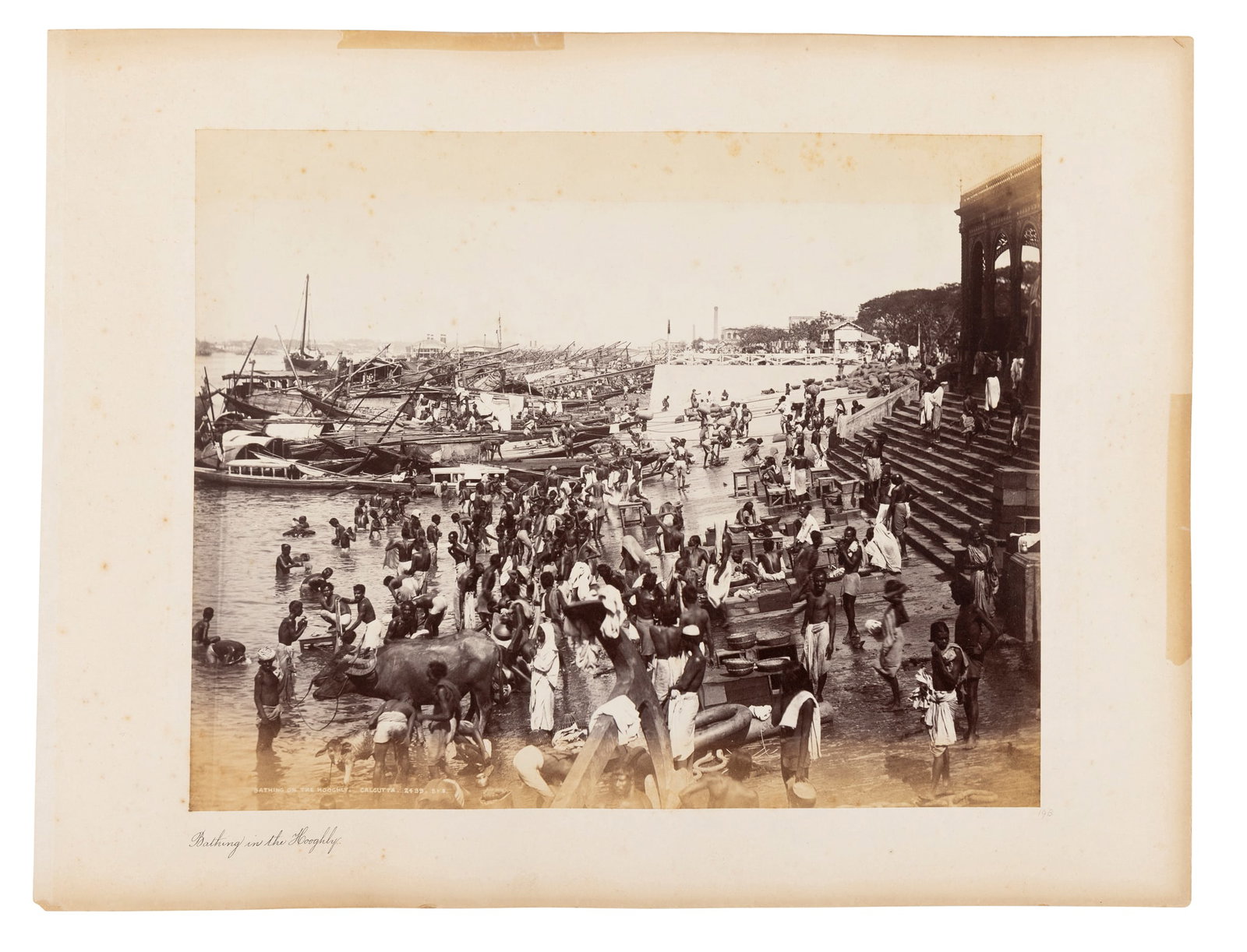 SAMUEL BOURNE (BRITISH 1834-1912): SAMUEL BOURNE (BRITISH 1834-1912) SIX CITY VIEWS IN INDIA six albumen prints, on three album pages (double sided) two signed within the print, one captioned within the print, all captioned in ink and 