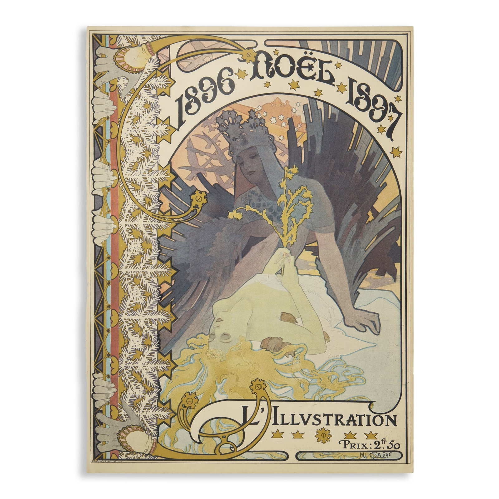 ALPHONSE MUCHA (1860-1939): ALPHONSE MUCHA (1860-1939) L’ILLUSTRATION NOËL 1896-1897 1896lithograph in colours, printed by Ducourtioux & Huillard, condition A; not backed 39.3 x 28.6cm Alphonse Mucha: A