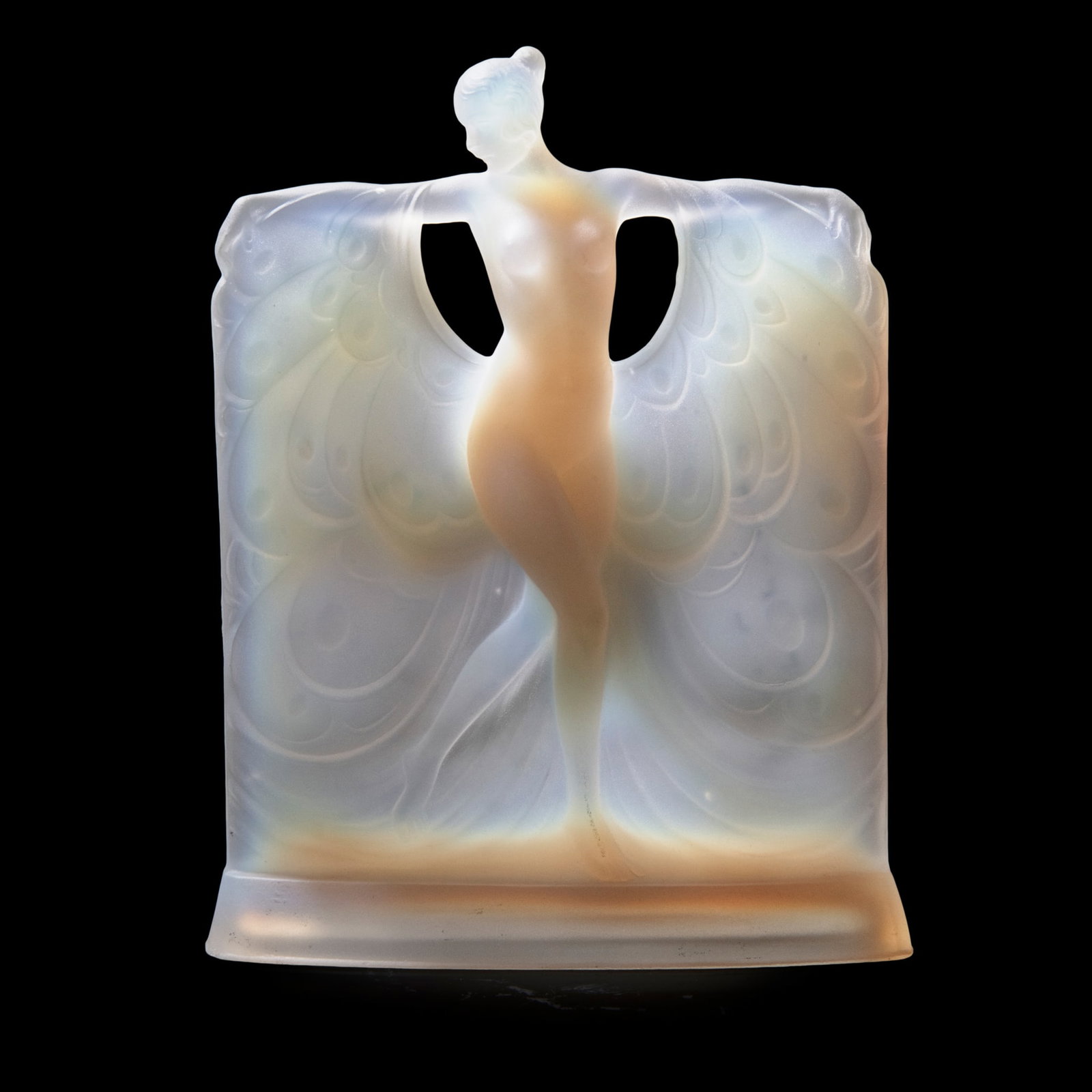 MARIUS-ERNEST SABINO, MANNER OF: MARIUS-ERNEST SABINO, MANNER OF BUTTERFLY DANCER designed 1920sopalescent glass 23cm high