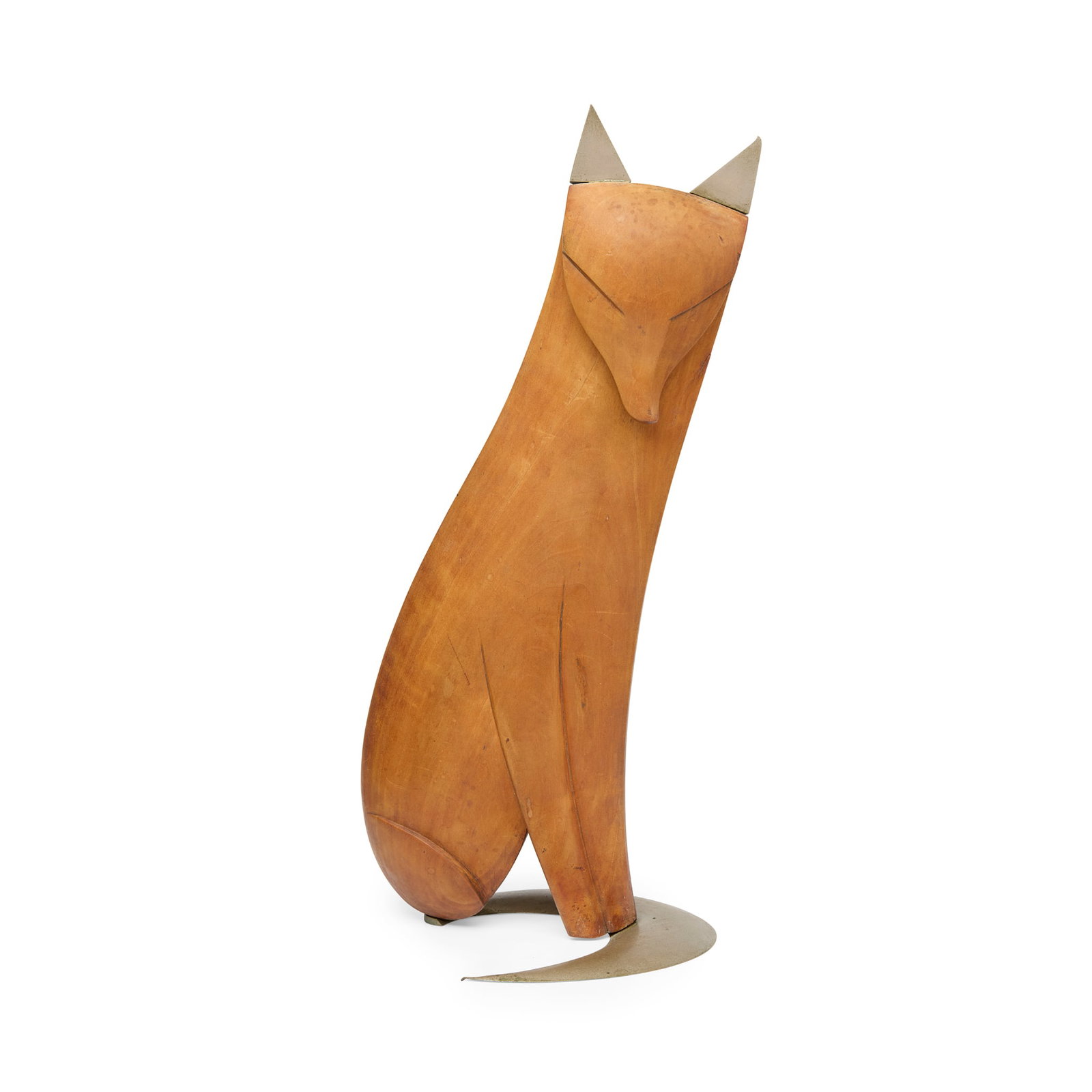 § HAGENAUER, MANNER OF: HAGENAUER, MANNER OF FOX FIGURE walnut, metalunmarked 39.5cm high