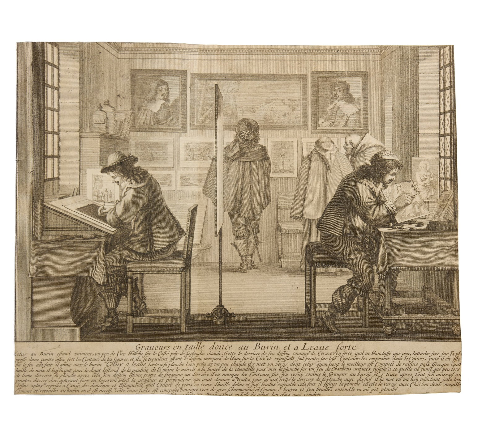ABRAHAM BOSSE (FRENCH 1602-1676): ABRAHAM BOSSE (FRENCH 1602-1676) GRAVEURS EN TAILLE DOUCE, AU BURIN ET A L'EAUE FORTE (BLUM 356; DUPLESSIS 1387) etching, 1643, on laid paper, unframed sheet: 24.2cm x 30.4cm (9 1/2in x 12in)