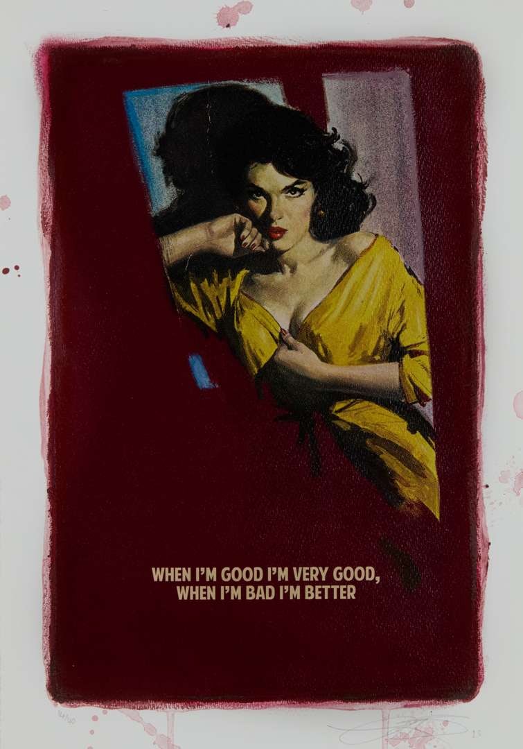 § THE CONNOR BROTHERS (BRITISH 1968-): THE CONNOR BROTHERS (BRITISH 1968-) WHEN I'M GOOD I'M VERY GOOD giclée print in colours with screenprinted varnish and hand-colouring, 2023, signed in pencil, dated, numbered 14/40, on wove paper