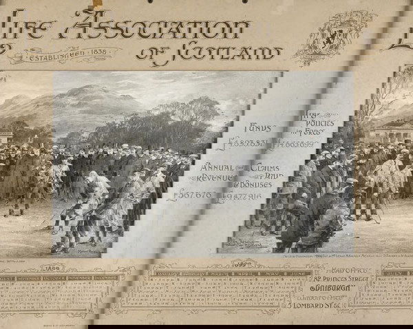 Golf: After Michael Brown,: After Michael Brown, Life Association of Scotland Calendar, 1899, 'Match at Duddingston...', 42.6cm x 53.6cm, framed