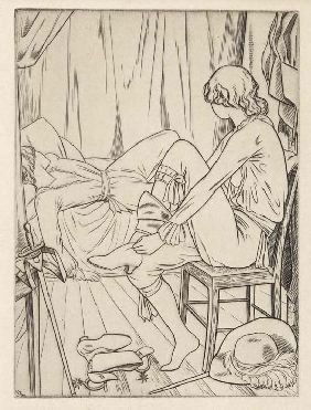 JOHN BUCKLAND WRIGHT(1897-1954) THE LOVERS 17cm x: JOHN BUCKLAND WRIGHT(1897-1954) THE LOVERS Etching, bears initials 17cm x 12cm