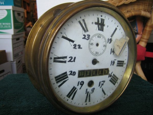 BRASS 'TITANIC' SHIP'S CLOCK Labeled in Billy's han