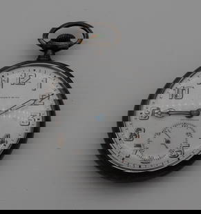 TIFFANY STERLING SILVER POCKET SWISS WATCH BY LONGINES: TIFFANY & Co. STERLING SILVER men pocket watch made by LONGINES Swiss, 15 jewels. Size: Case app. 36mm excluding crown. Condition: Working at the time of inspection. Please see pictures. Provenance: N