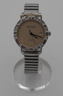 TIFFANY STERLING SILVER AUTOMATIC SWISS WATCH: TIFFANY & Co. ATLAS STERLING SILVER AUTOMATIC OFFICIAL CHRONOMETER men pocket watch. Size: Case app. 35mm excluding crown. Condition: Working at the time of inspection. Please see pictures. Provenance