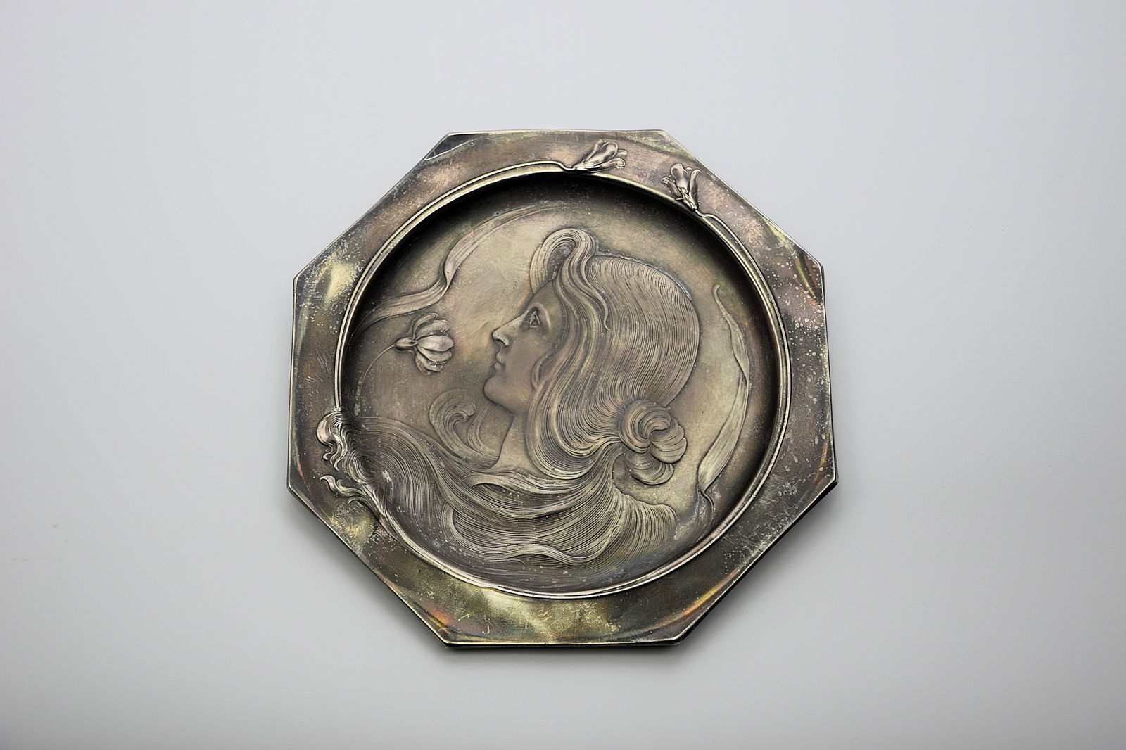 WMF ART NOUVEAU PEWTER CARD TRAY No. 190 GERMAN circa 1900. Extremely RARE Business Card Tray by (1 of 7)