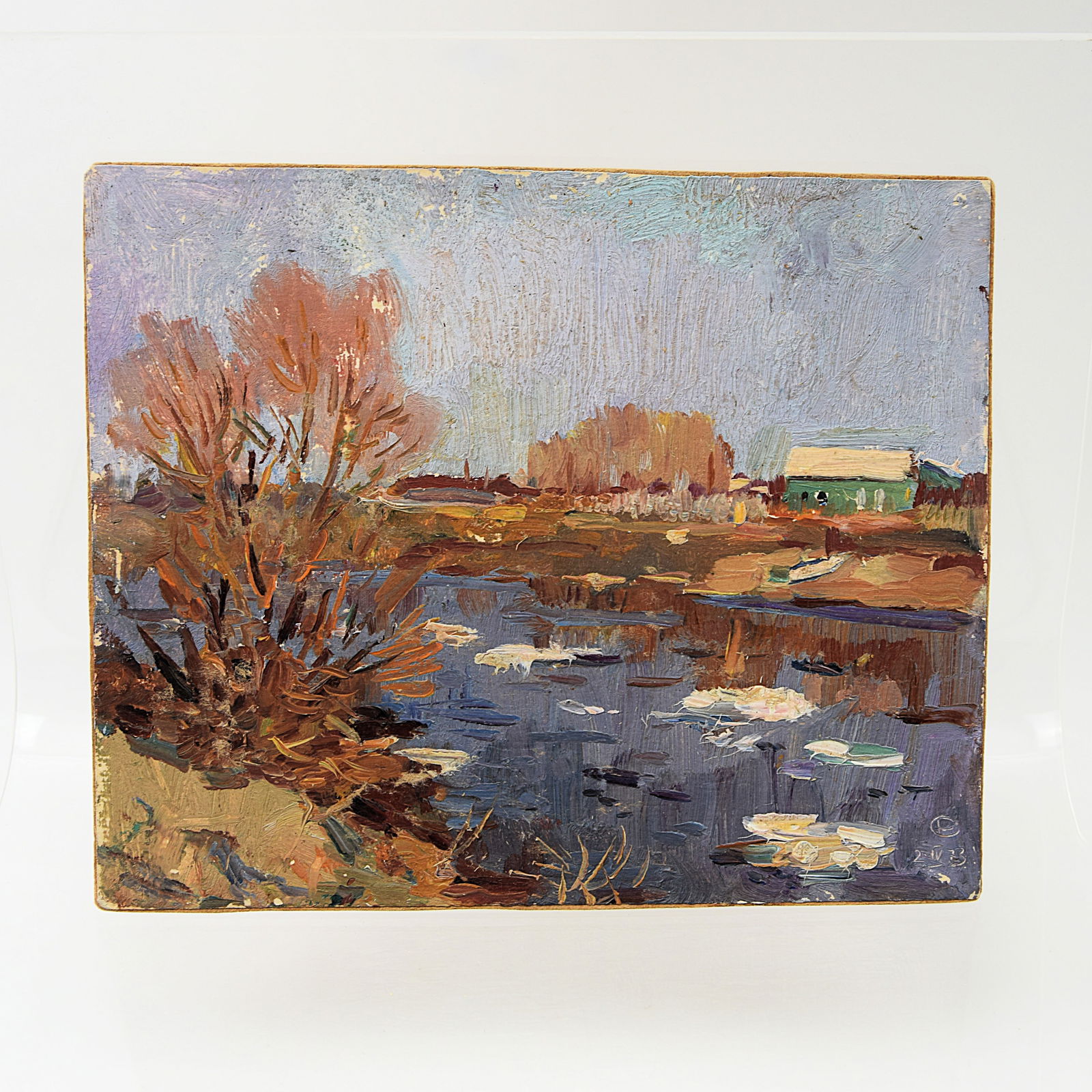 RUSSIAN/SOVIET/USSR ORIGINAL PAINTING BY SOLOVIEV E. V. SIGNED, DATED 1973 (1 of 4)