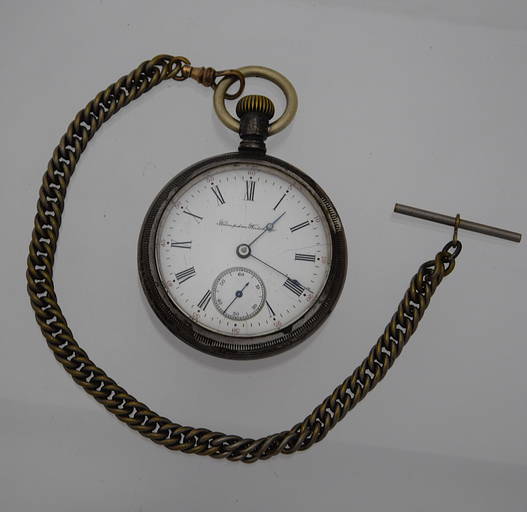 Elgin Pocket Watch Nickel Silver Train Case