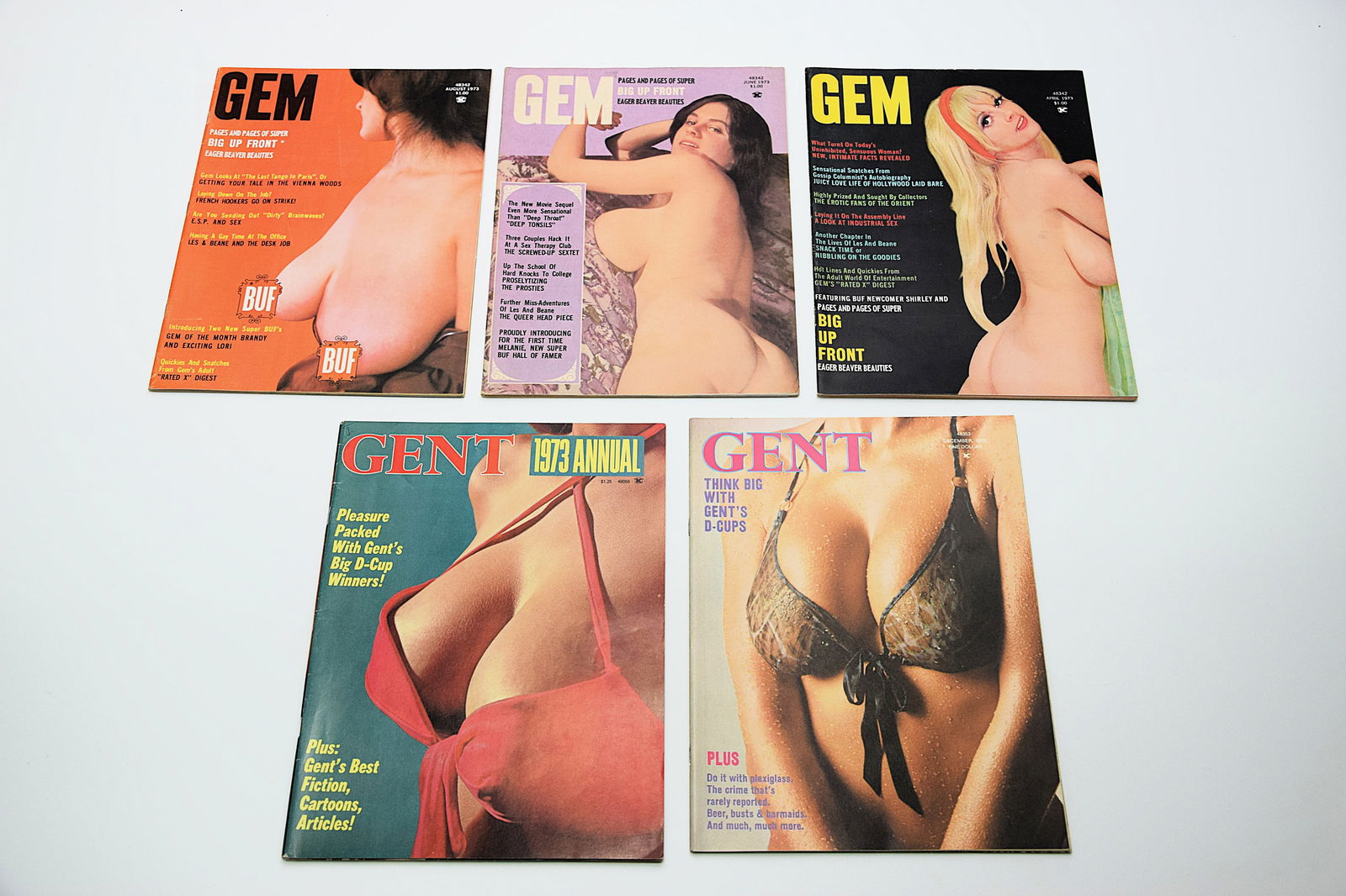 GEM ADULT MAGAZINE, LOT OF 5 YEAR 1973 (1 of 1)