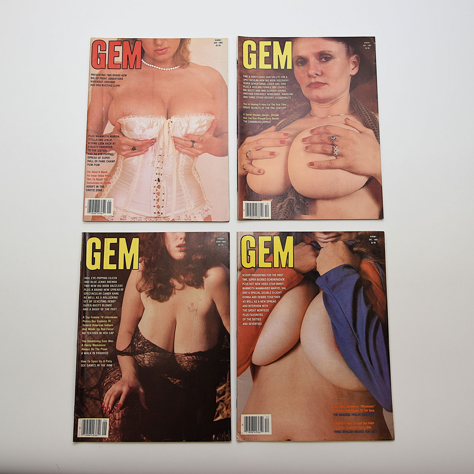 GEM ADULT MAGAZINE, LOT OF 4 YEAR 1985 (1 of 1)